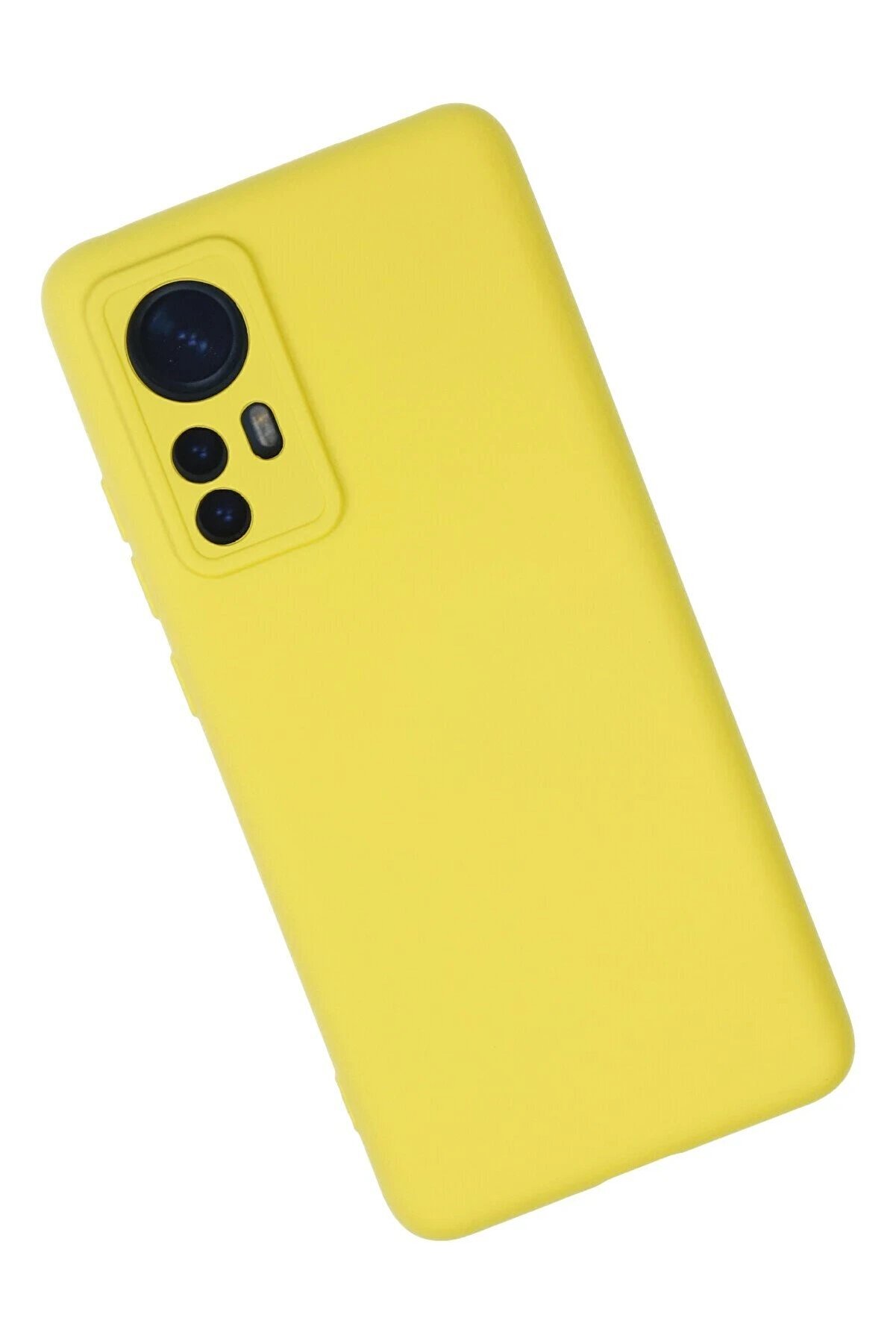 Xi̇aomi̇ Mi̇ 12 Kılıf Nano İçi̇ Kadi̇fe Si̇li̇kon - Sarı - Dropx3888-6734