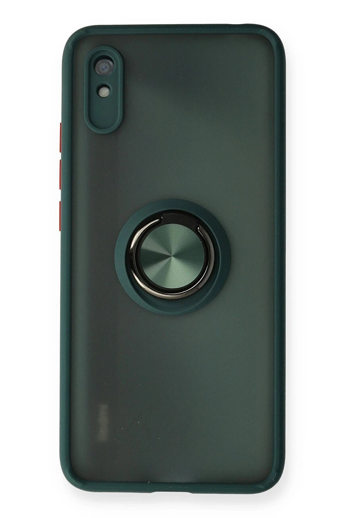 CepteToptan Xiaomi Redmi 9A Kılıf Montreal Yüzüklü Silikon Kapak - Yeşil - DROPX8863-5701