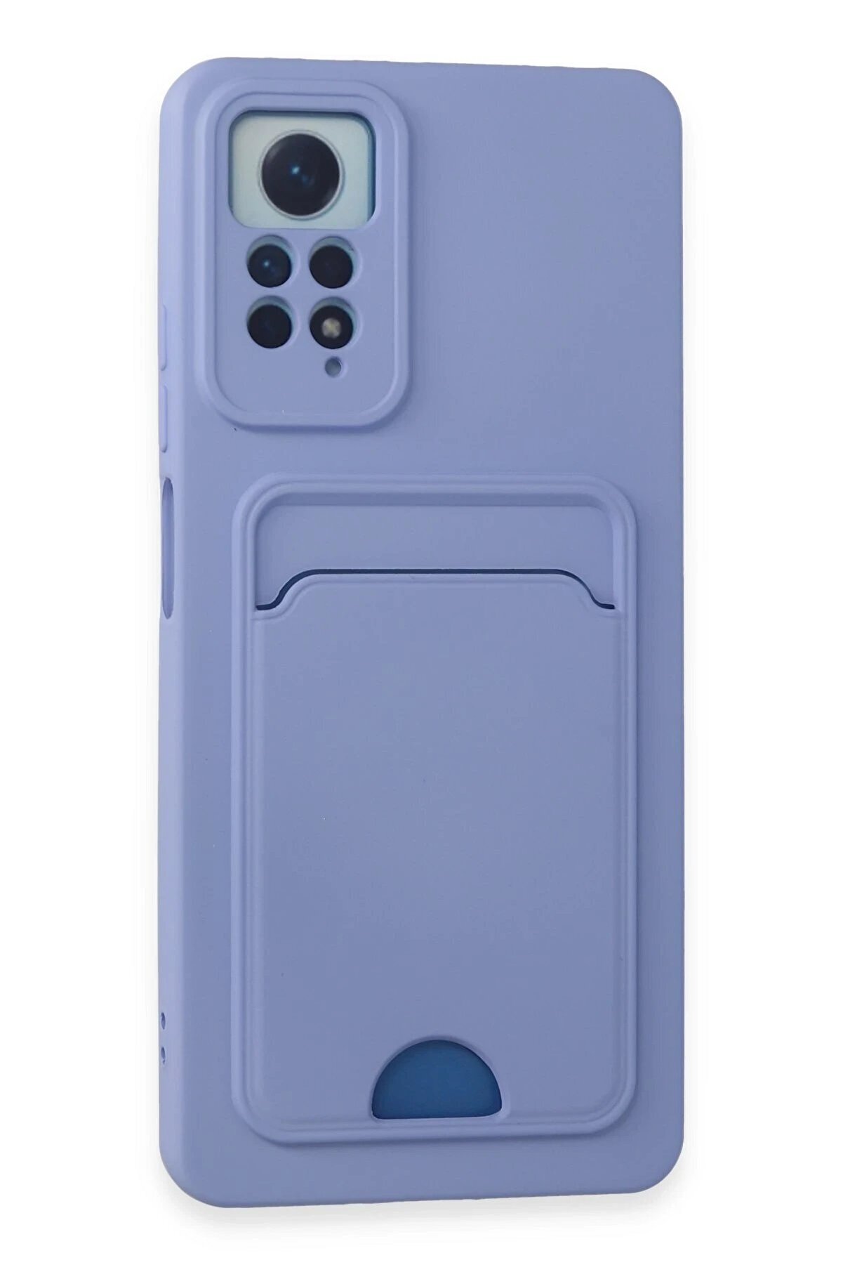 CepteToptan Xiaomi Redmi Note 11 Pro Kılıf Kelvin Kartvizitli Silikon - Lila - DROPX4708-7097