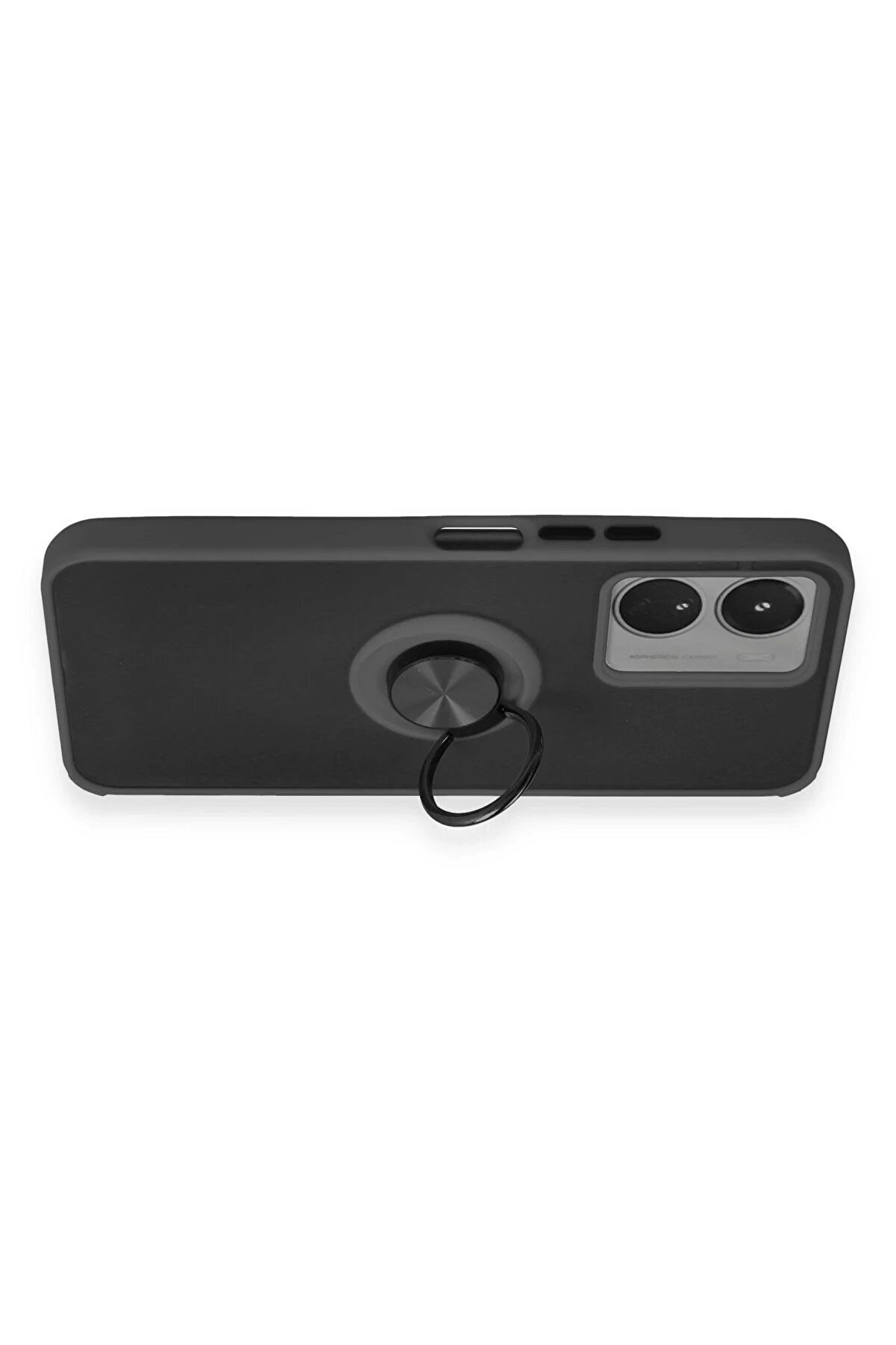 Vi̇vo Y16 Kılıf Montreal Yüzüklü Si̇li̇kon Kapak - Si̇yah - Dropx6640-1256