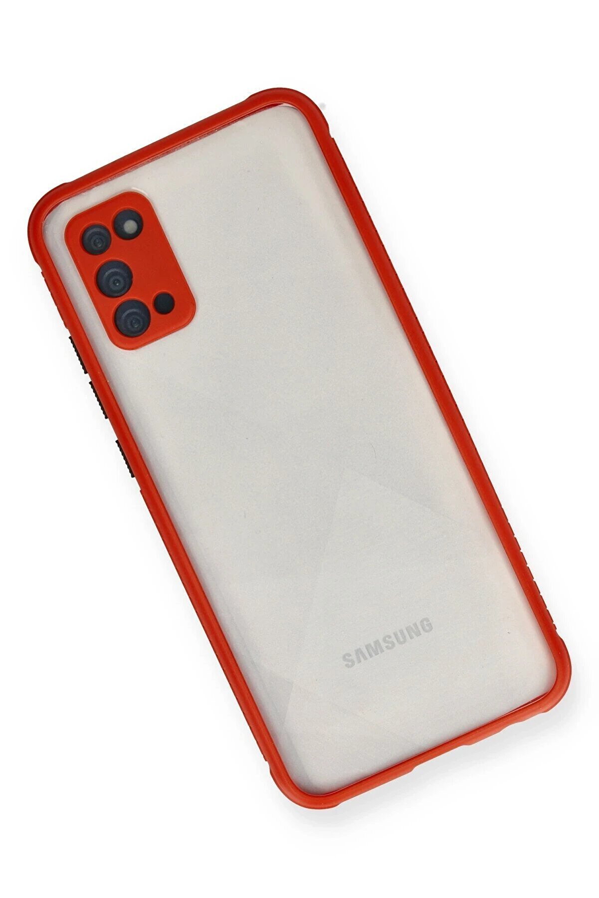 Samsung Galaxy A02S Kılıf Mi̇ami̇ Şeffaf Si̇li̇kon - Kırmızı - Dropx5951-1349