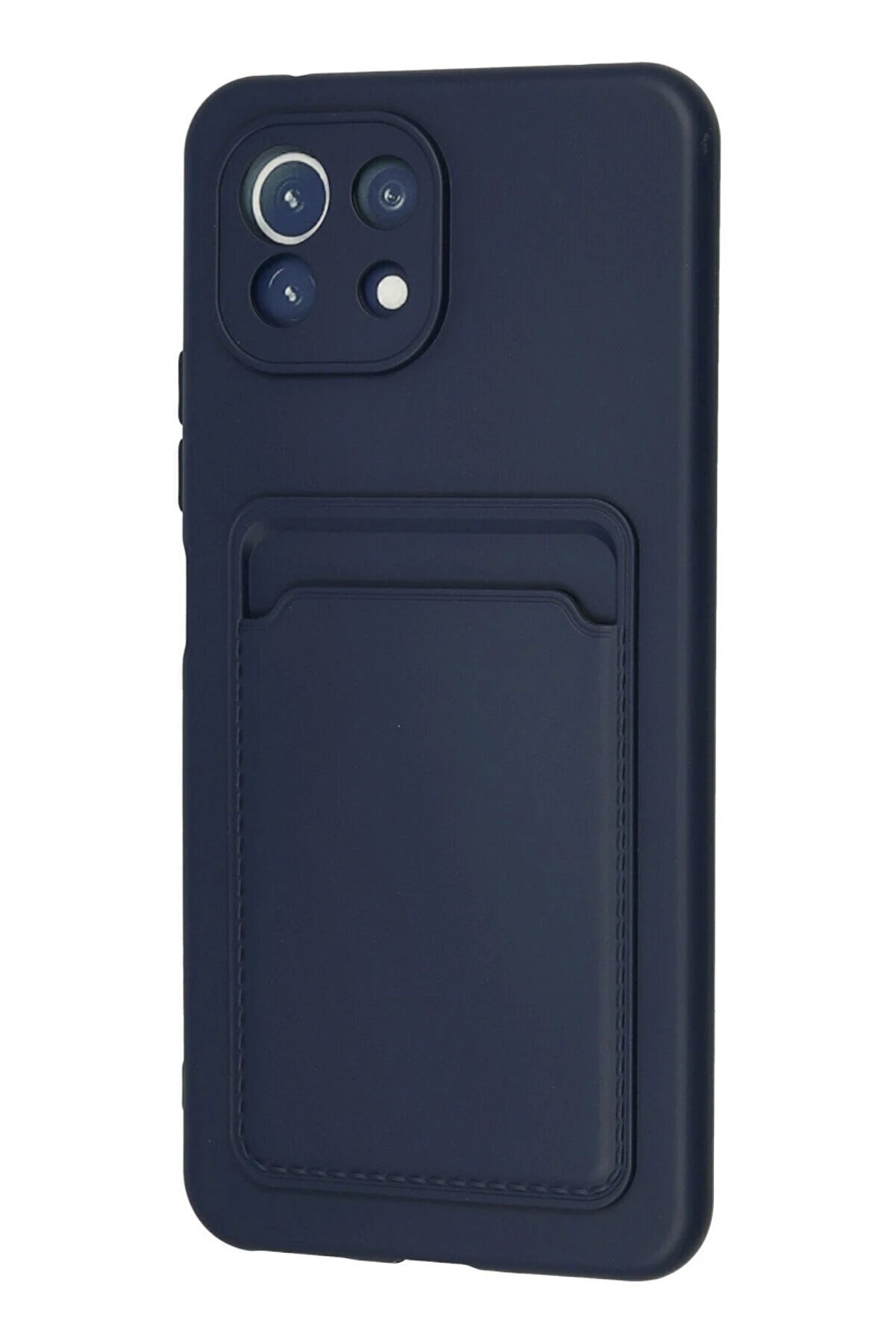 Xi̇aomi̇ Mi̇ 11 Kılıf Kelvi̇n Kartvi̇zi̇tli̇ Si̇li̇kon - Laci̇vert - Dropx8385-2455