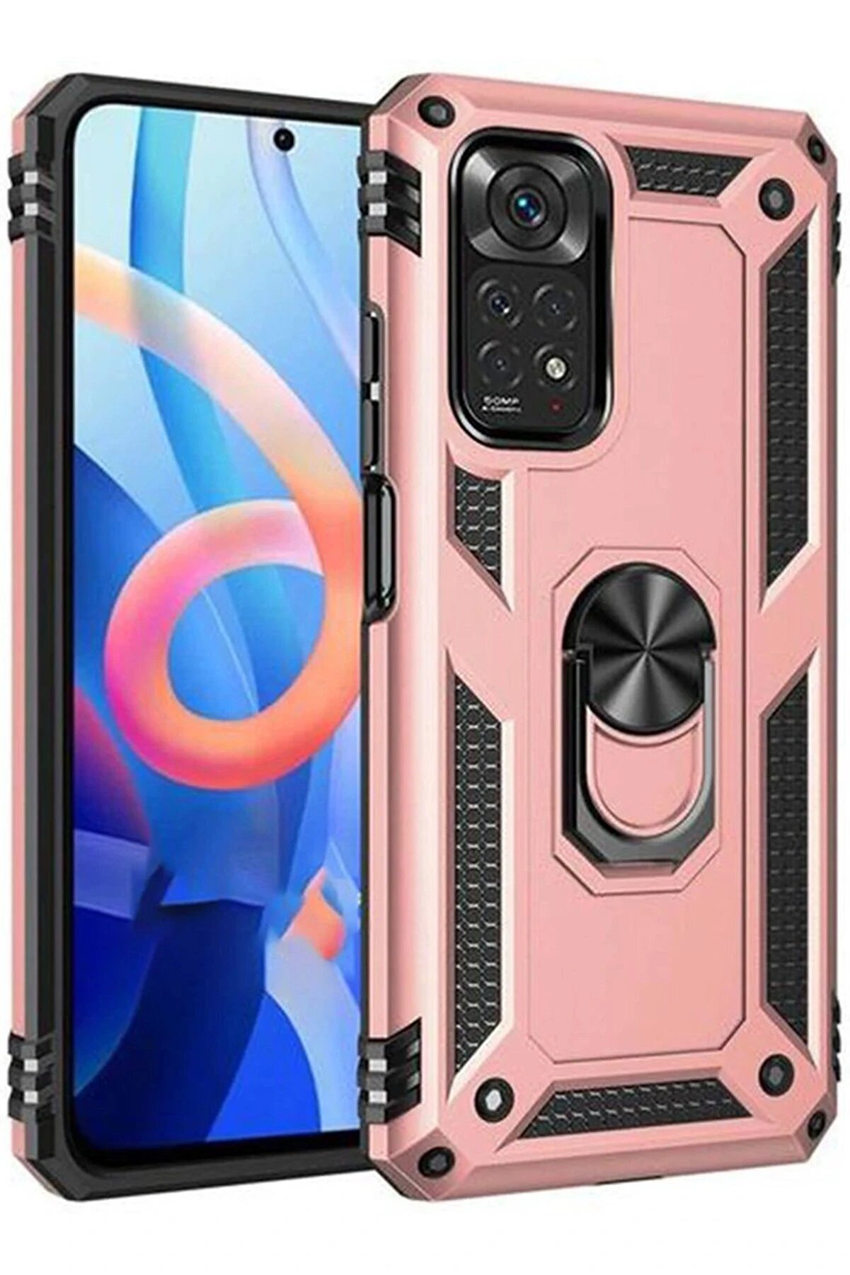 CepteToptan Xiaomi Redmi Note 12S Kılıf Sofya Y&uuml;z&uuml;kl&uuml; Silikon Kapak - Rose - DROPX5748-2759