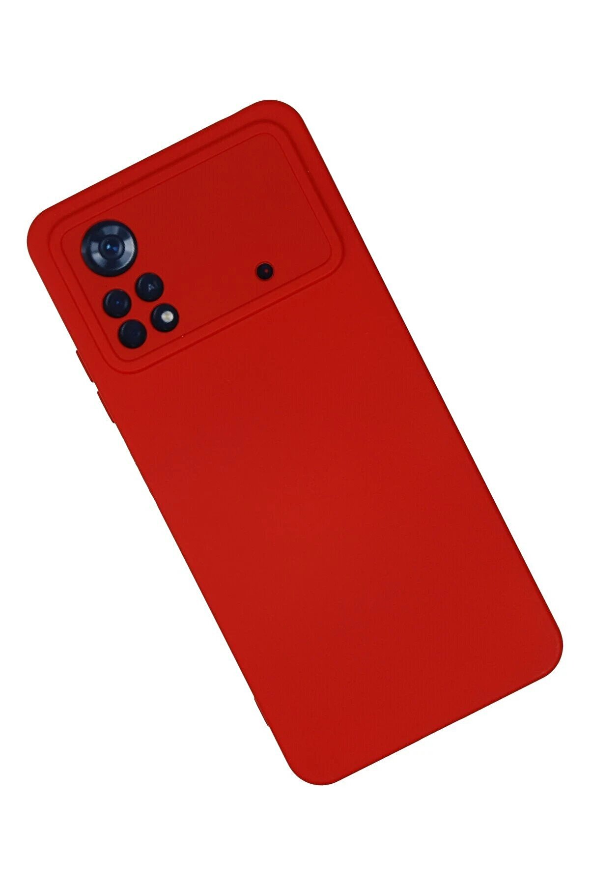 Xi̇aomi̇ Poco X4 Pro 5G Kılıf Nano İçi̇ Kadi̇fe Si̇li̇kon - Kırmızı - Dropx7598-2030