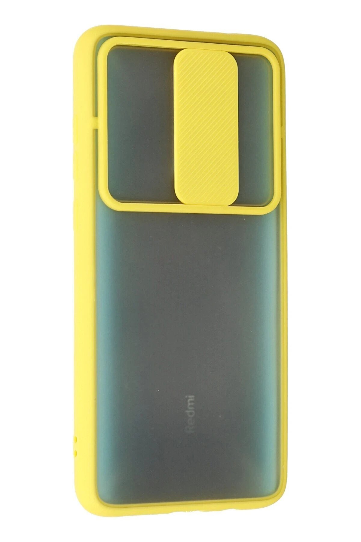 Xi̇aomi̇ Redmi̇ Note 8 Pro Kılıf Palm Buzlu Kamera S&uuml;rg&uuml;l&uuml; Si̇li̇kon - Sarı - Dropx5525-6304