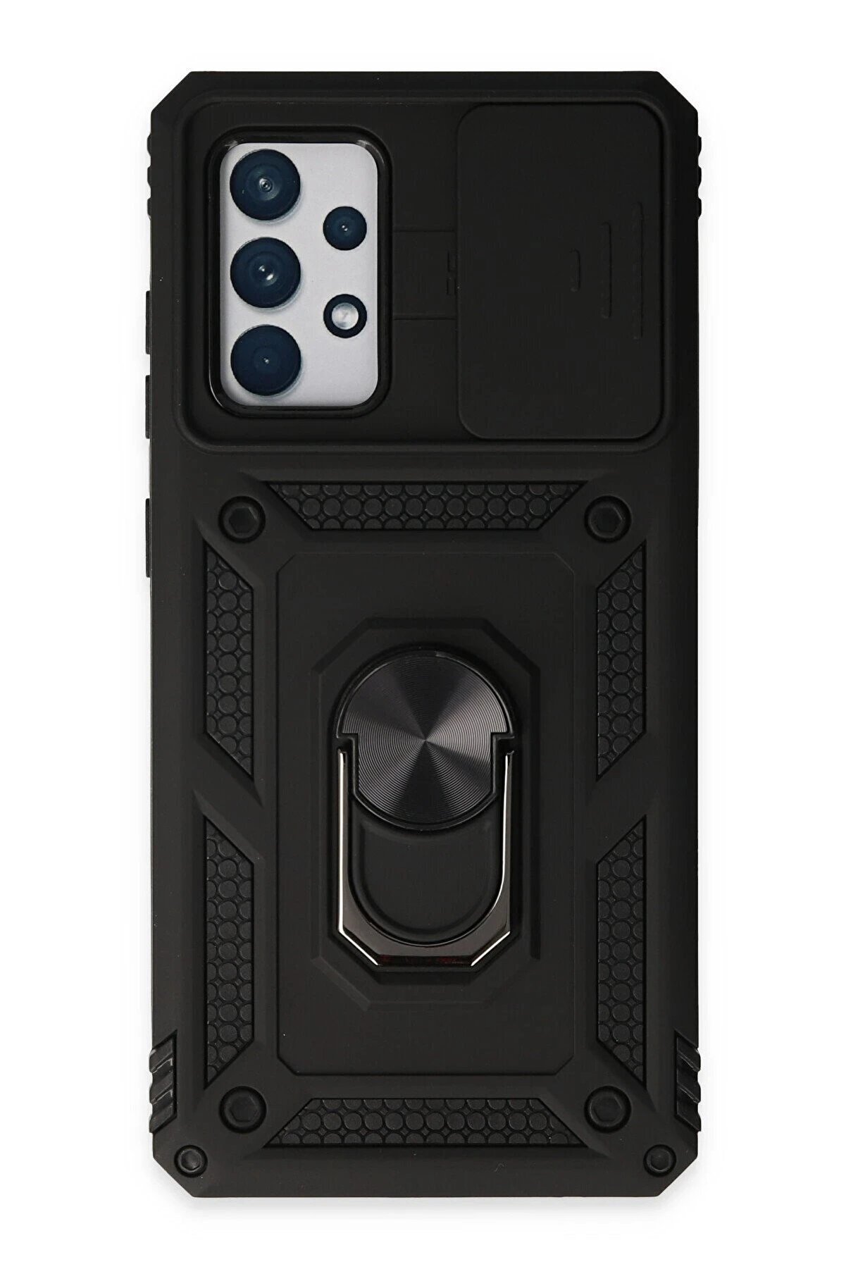 CepteToptan Samsung Galaxy A72 Kılıf Pars Lens Y&uuml;z&uuml;kl&uuml; Silikon - Siyah - DROPX2870-7538