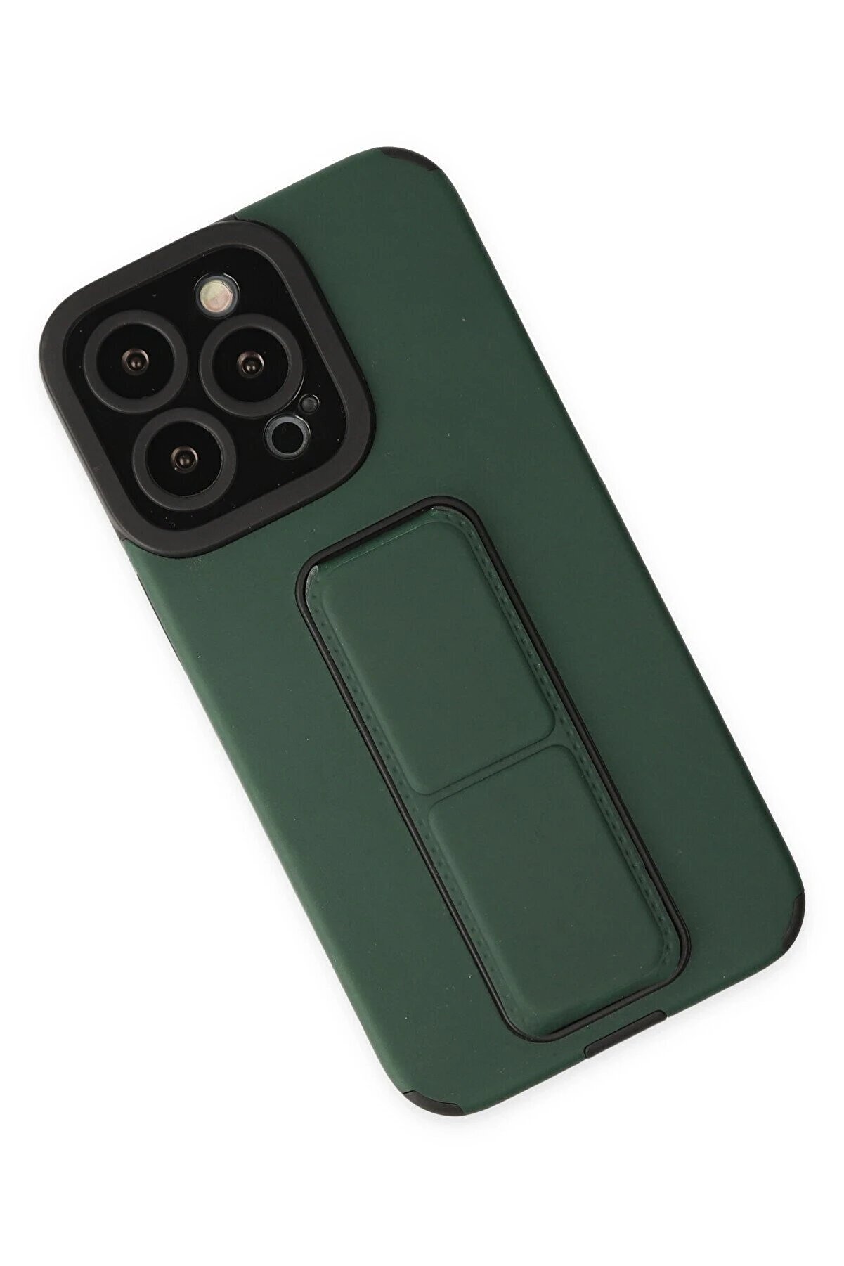 İphone 13 Pro Max Kılıf Mega Standlı Si̇li̇kon - Yeşi̇l - Dropx1119-7683