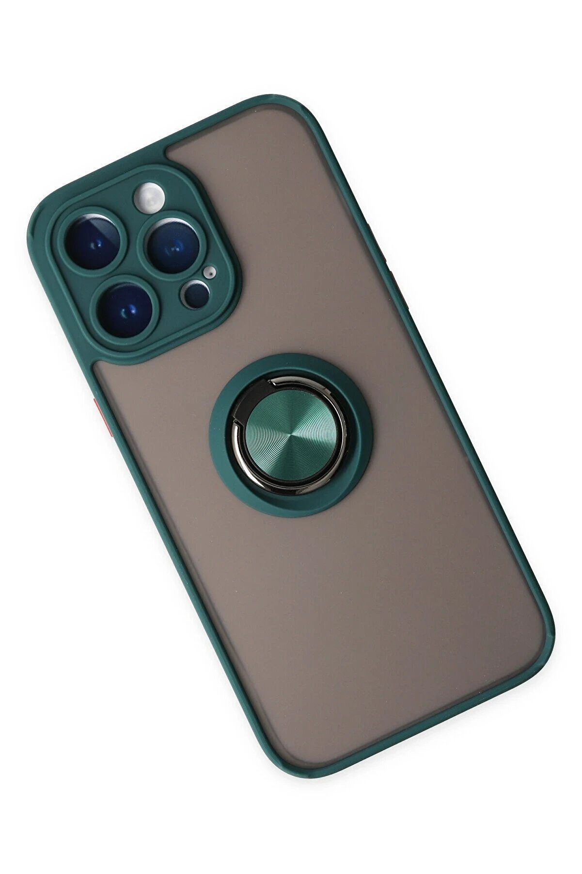 İphone 14 Pro Kılıf Montreal Yüzüklü Si̇li̇kon Kapak - Yeşi̇l - Dropx9664-5899