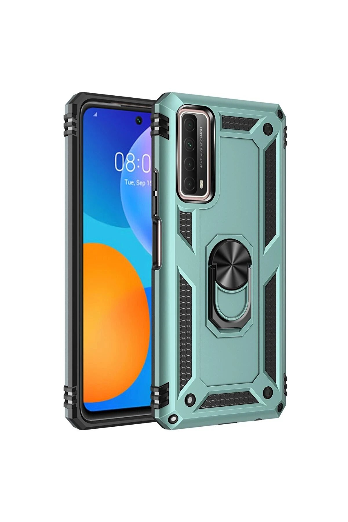 CepteToptan Huawei P Smart 2021 Kılıf Sofya Y&uuml;z&uuml;kl&uuml; Silikon Kapak - Yeşil - DROPX5208-5940