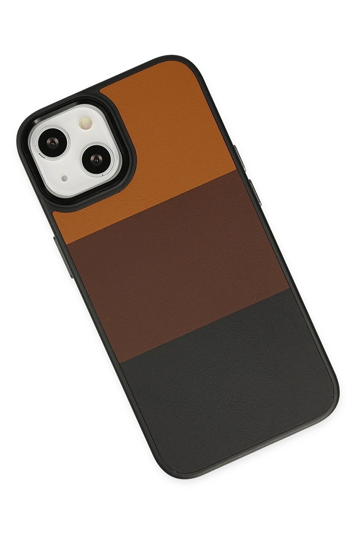 İphone 14 Plus Kılıf Ki̇ng Kapak - Taba-Si̇yah - Dropx6969-9669