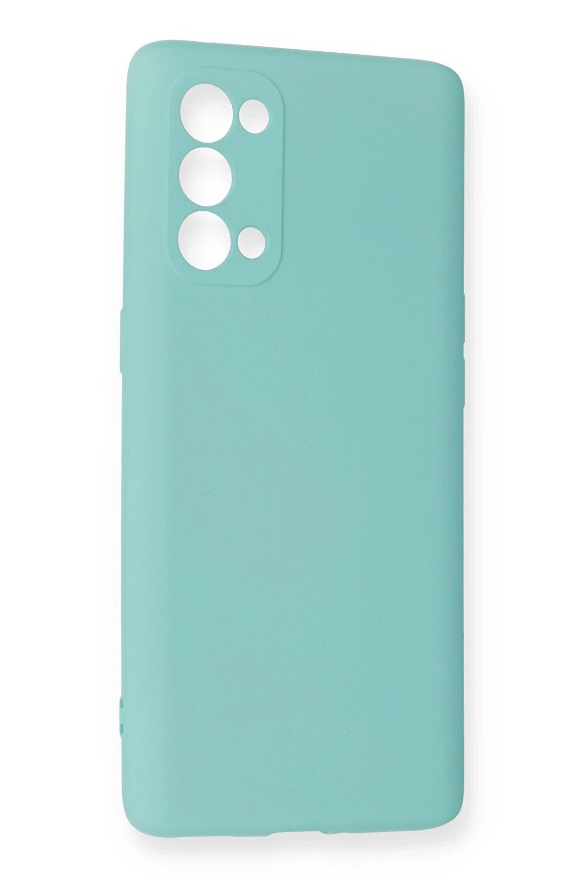 Oppo Reno 5 Pro Kılıf Nano İçi̇ Kadi̇fe Si̇li̇kon - Turkuaz - Dropx1497-3503