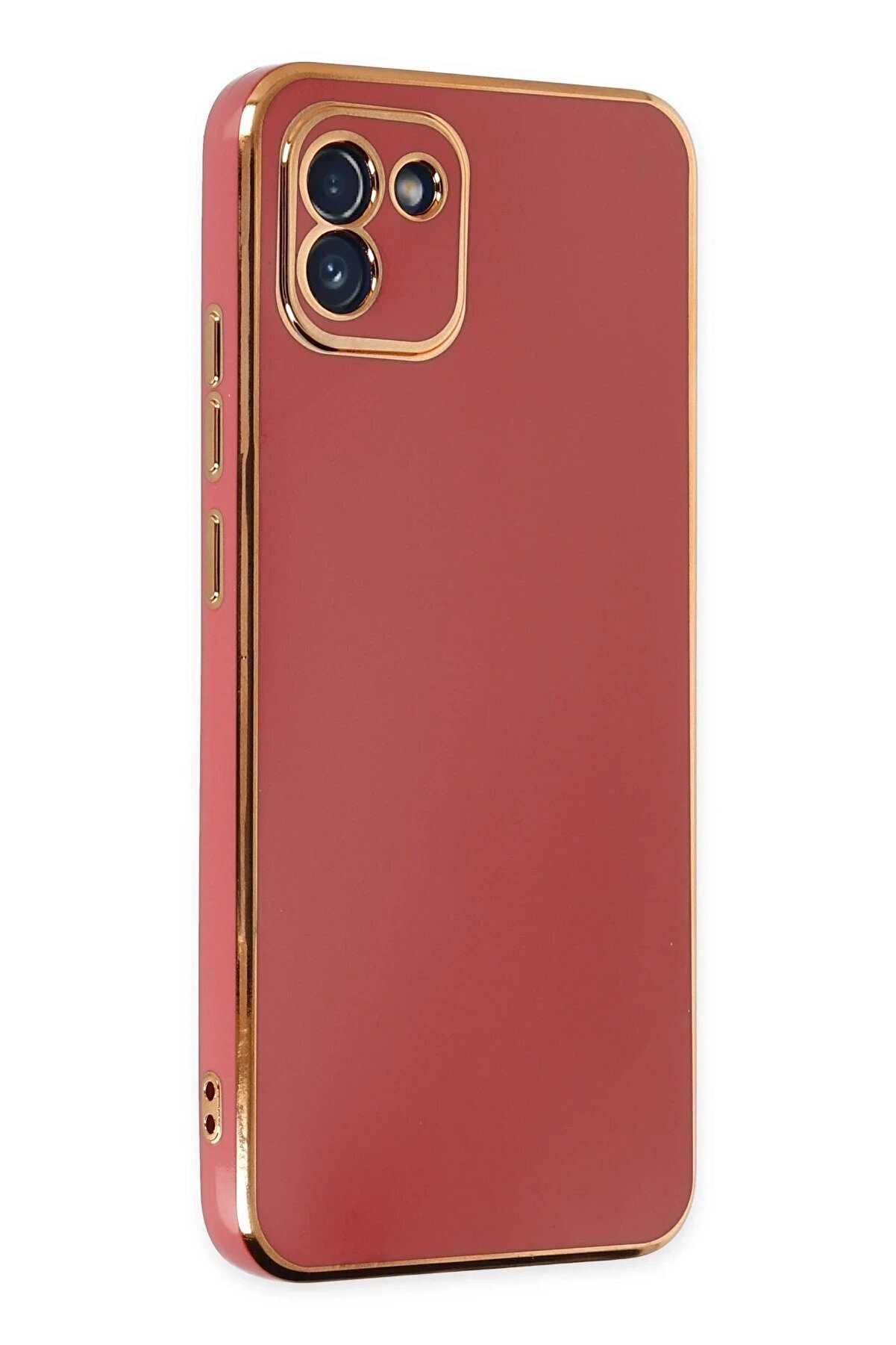 CepteToptan Samsung Galaxy A03 Kılıf Volet Silikon - Kırmızı - DROPX2574-5433