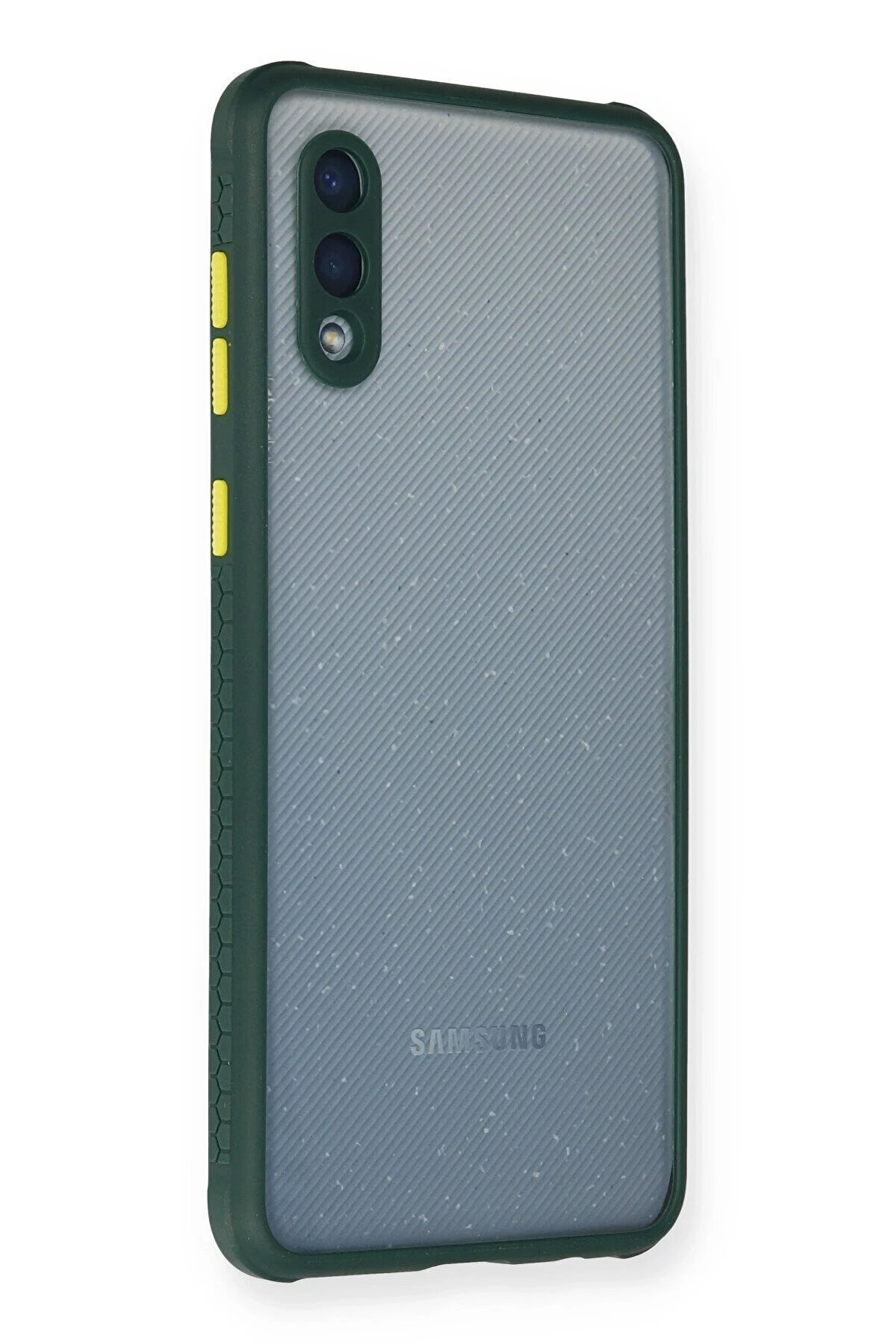 Samsung Galaxy A02 Kılıf Mi̇ami̇ Şeffaf Si̇li̇kon - Koyu Yeşi̇l - Dropx1459-1509