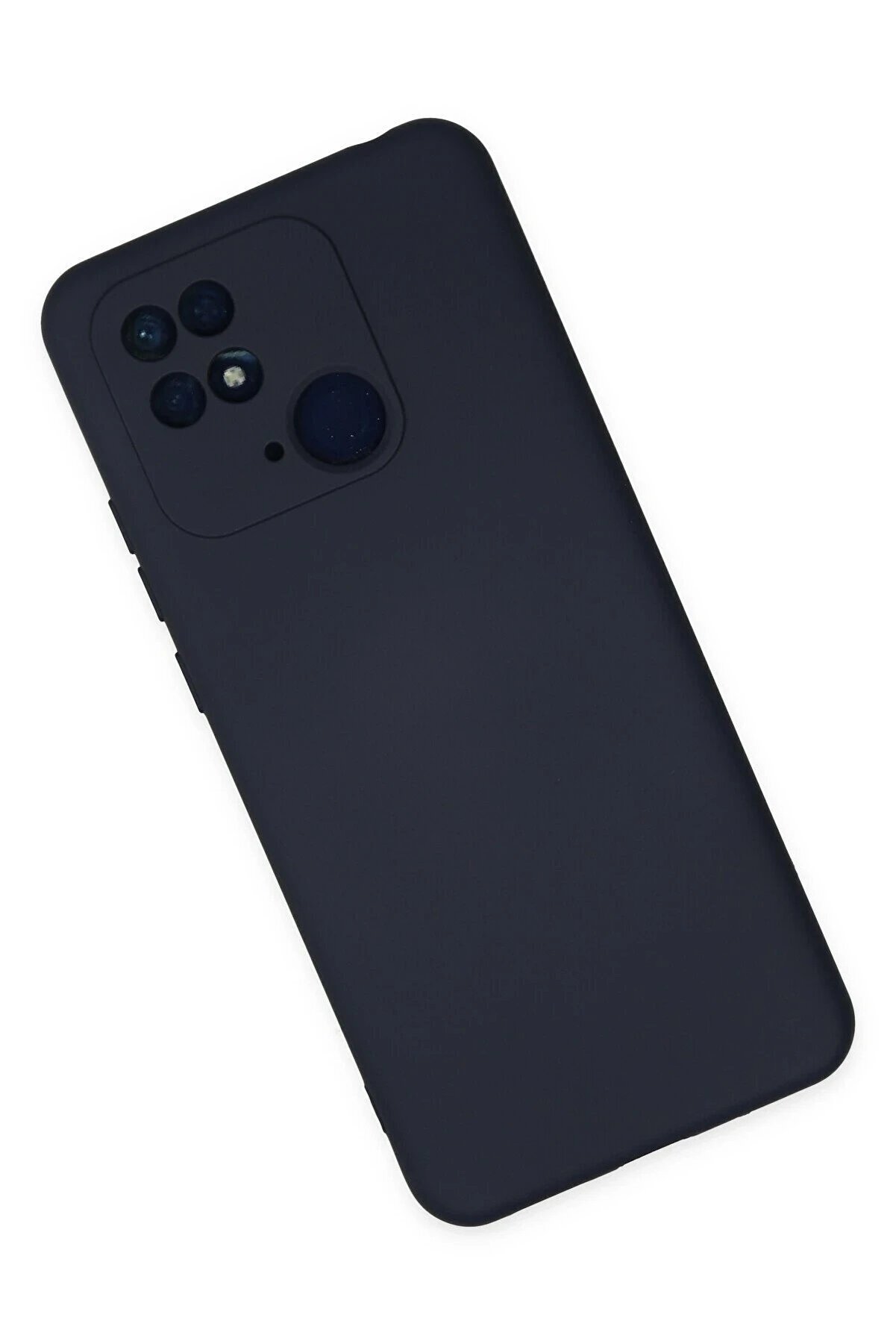 Xi̇aomi̇ Redmi̇ 10C Kılıf Nano İçi̇ Kadi̇fe Si̇li̇kon - Laci̇vert - Dropx6588-3385