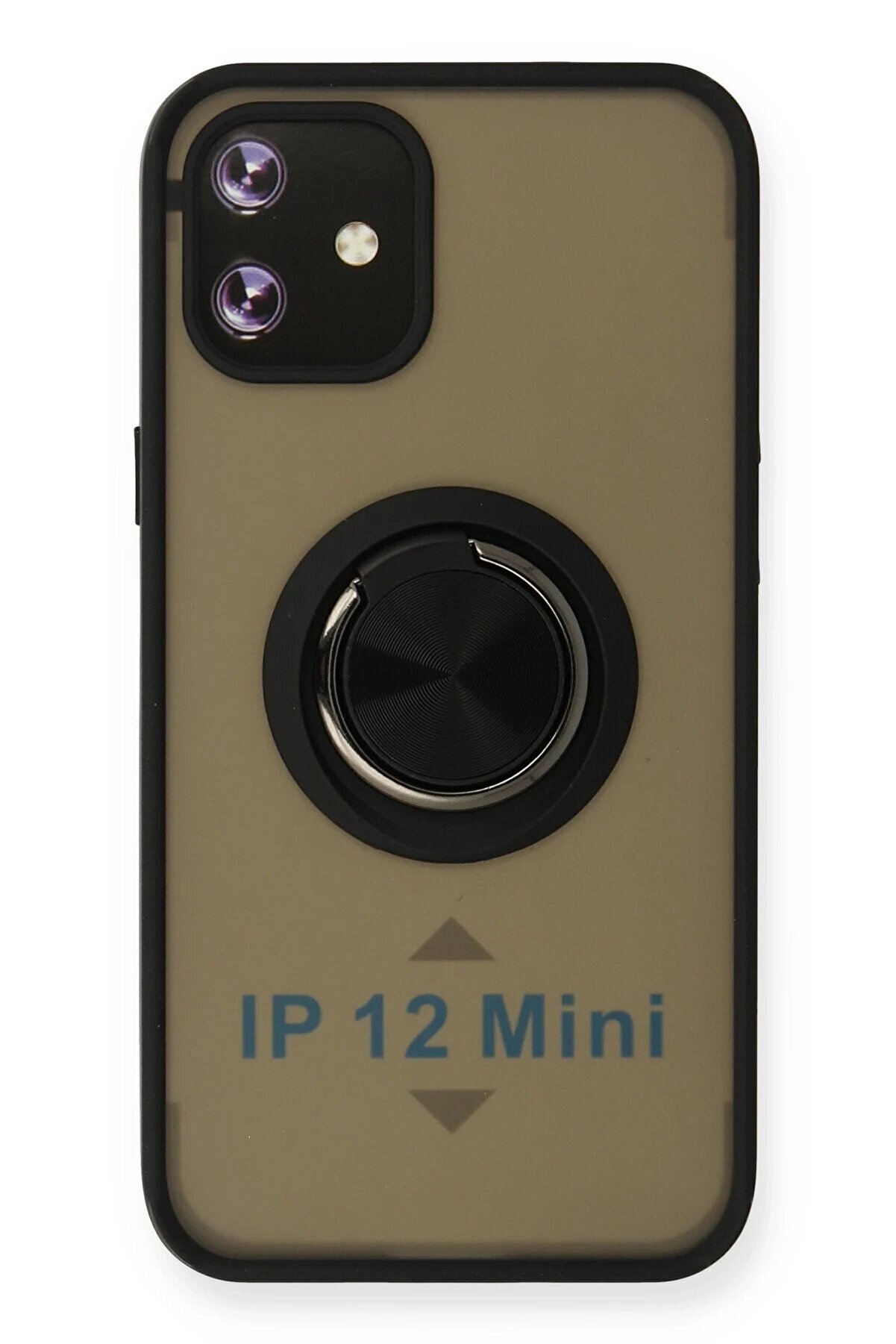 CepteToptan iPhone 12 Mini Kılıf Montreal Y&uuml;z&uuml;kl&uuml; Silikon Kapak - Siyah - DROPX9445-5151