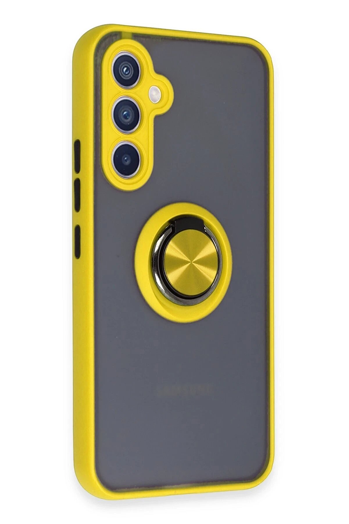 Samsung Galaxy A54 5G Kılıf Montreal Yüzüklü Si̇li̇kon Kapak - Sarı - Dropx1983-4609