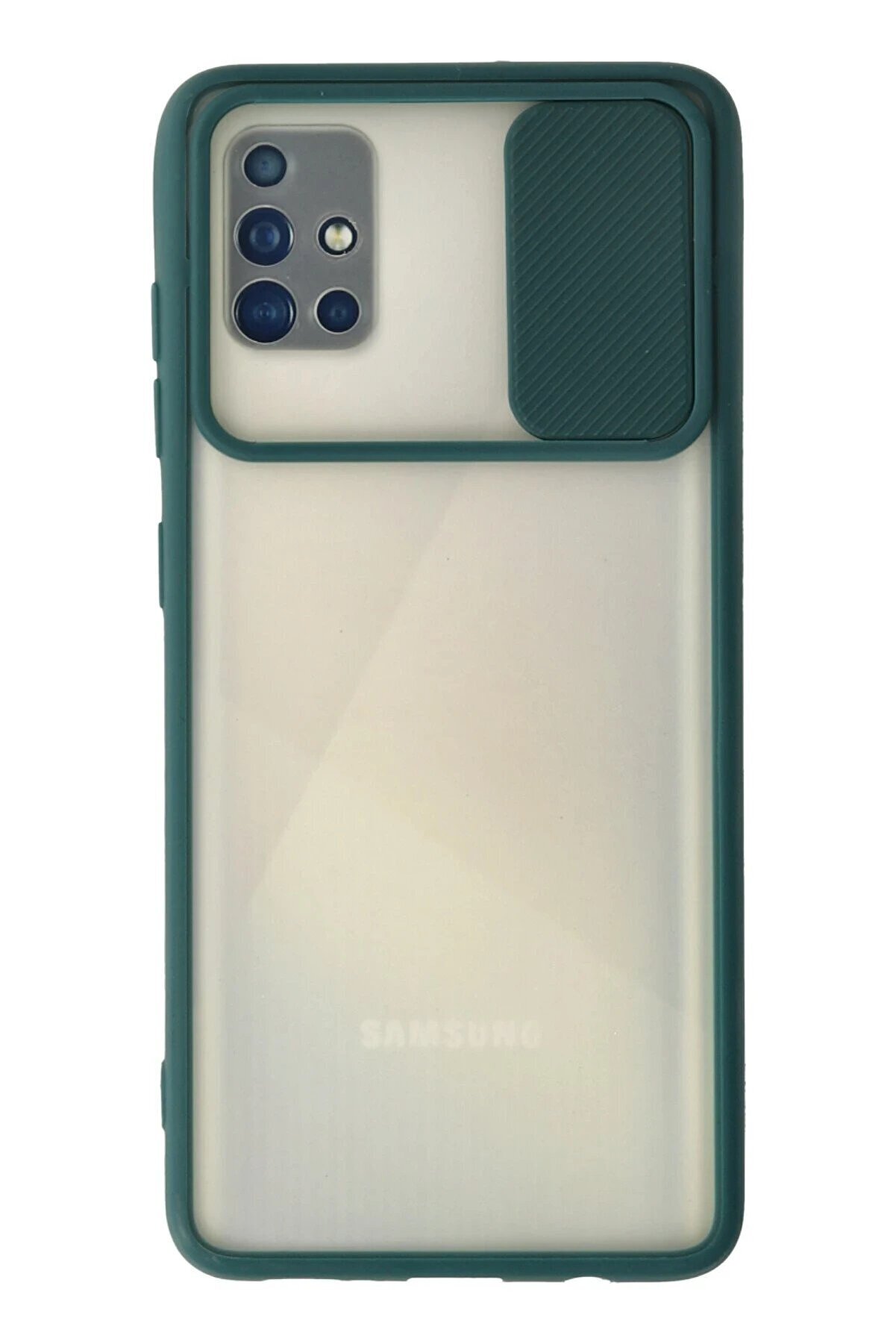 CepteToptan Samsung Galaxy A71 Kılıf Palm Buzlu Kamera Sürgülü Silikon - Yeşil - DROPX9871-5685