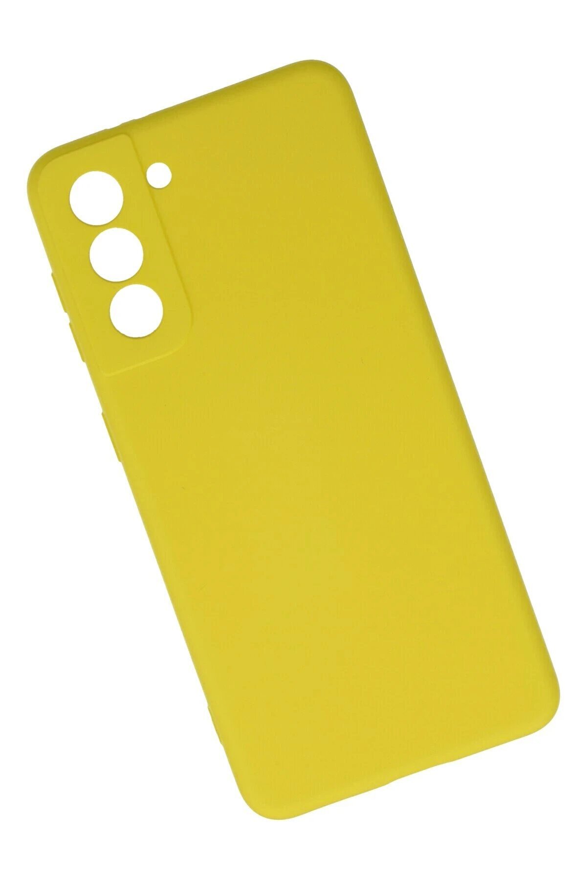 Samsung Galaxy S21 Kılıf Nano İçi̇ Kadi̇fe Si̇li̇kon - Sarı - Dropx6159-7437