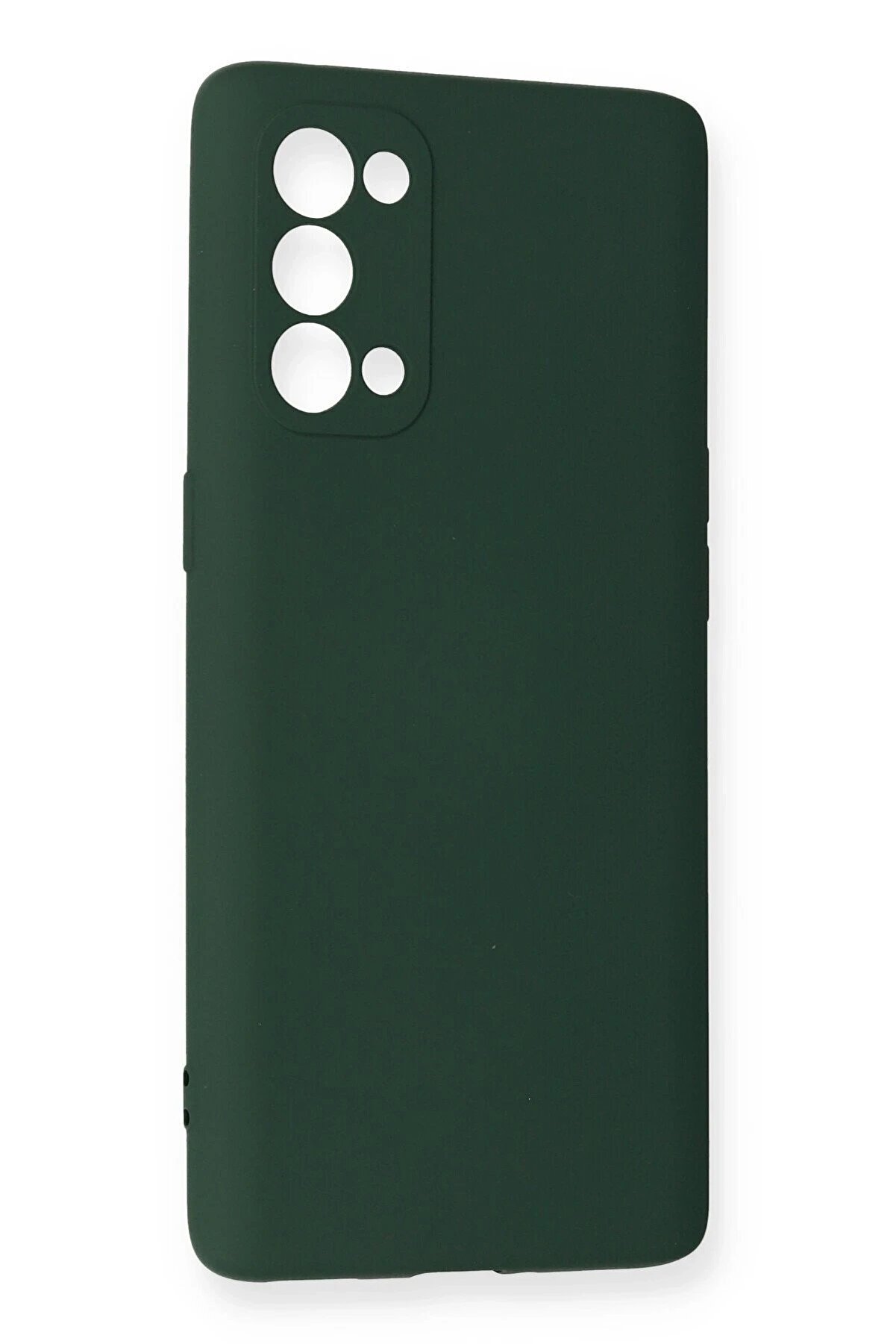 Oppo Reno 5 Pro Kılıf Nano İçi̇ Kadi̇fe Si̇li̇kon - Koyu Yeşi̇l - Dropx4878-9959