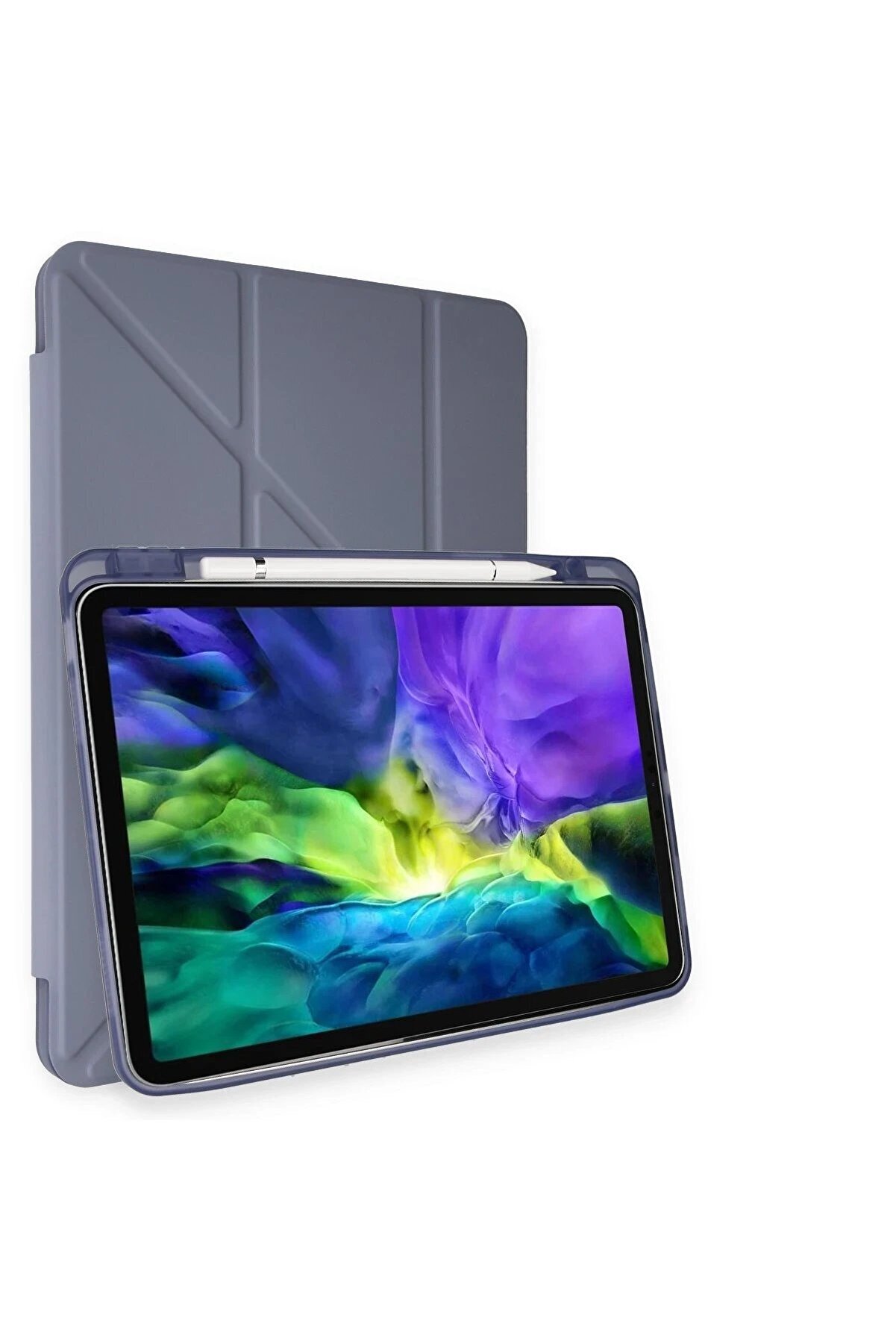 CepteToptan iPad Pro 11 (2021) Kılıf Kalemlikli Hugo Tablet Kılıfı - Lila - DROPX7304-8892