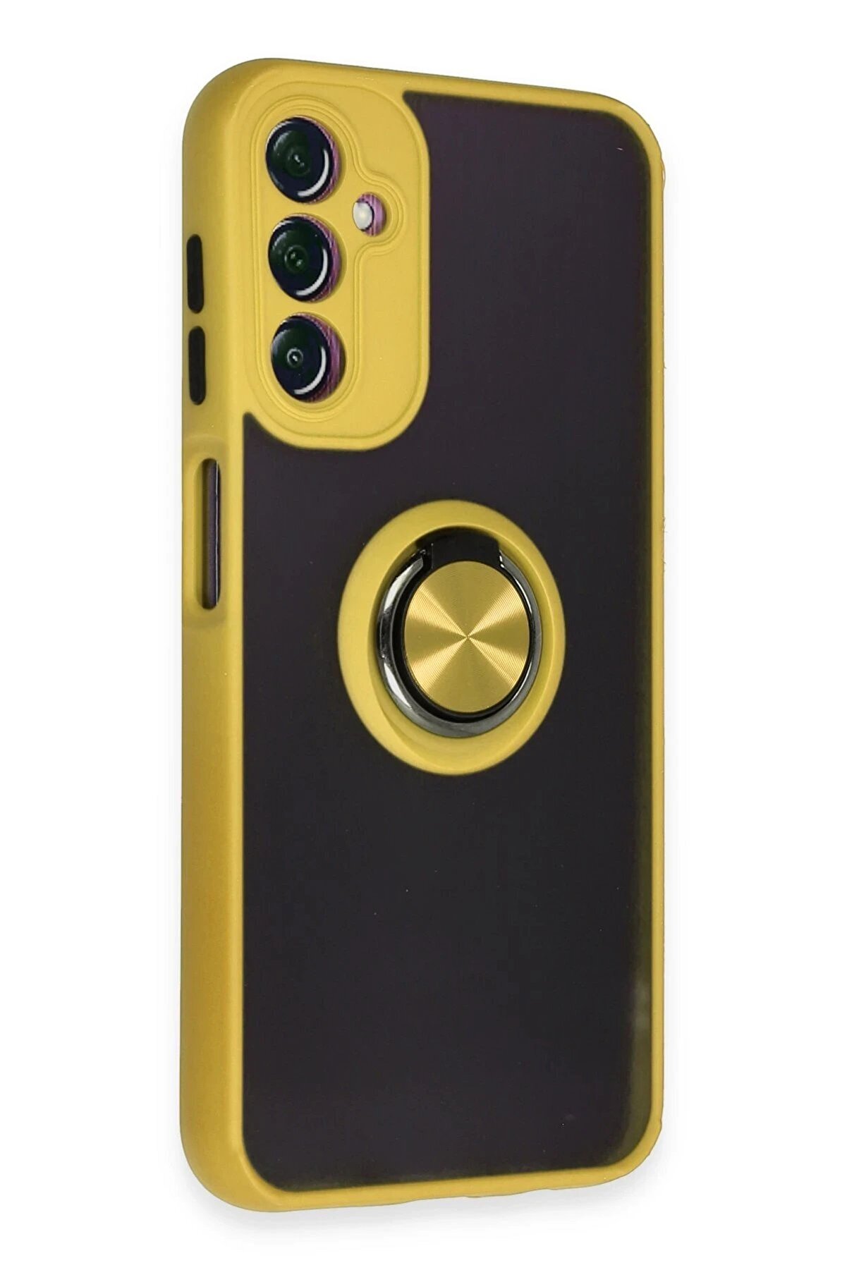 Samsung Galaxy A14 4G Kılıf Montreal Yüzüklü Si̇li̇kon Kapak - Sarı - Dropx7947-1226