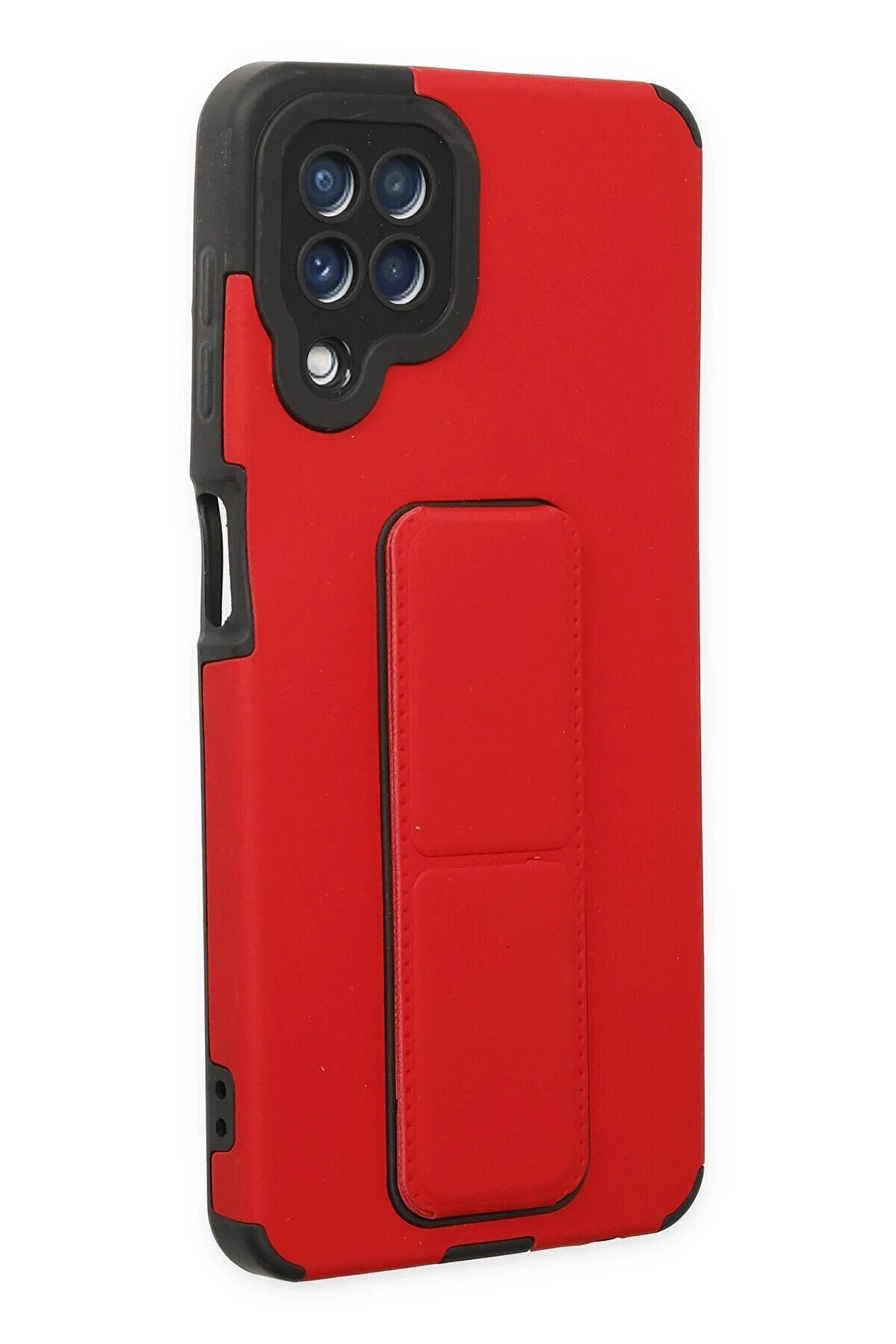 Samsung Galaxy A22 Kılıf Mega Standlı Si̇li̇kon - Kırmızı - Dropx7179-2087