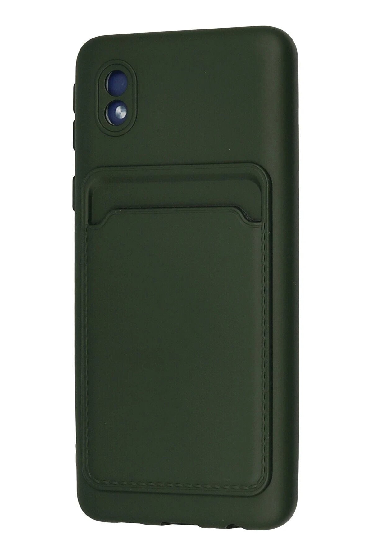 Samsung Galaxy A01 Core Kılıf Kelvi̇n Kartvi̇zi̇tli̇ Si̇li̇kon - Koyu Yeşi̇l - Dropx7405-1684