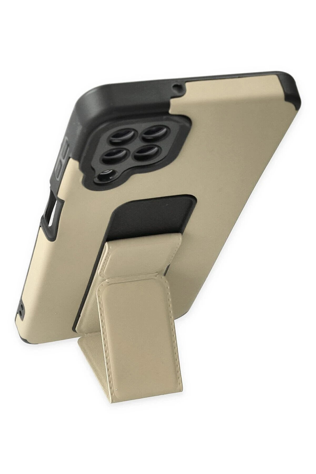 Samsung Galaxy A22 Kılıf Mega Standlı Si̇li̇kon - Gold - Dropx1983-7337