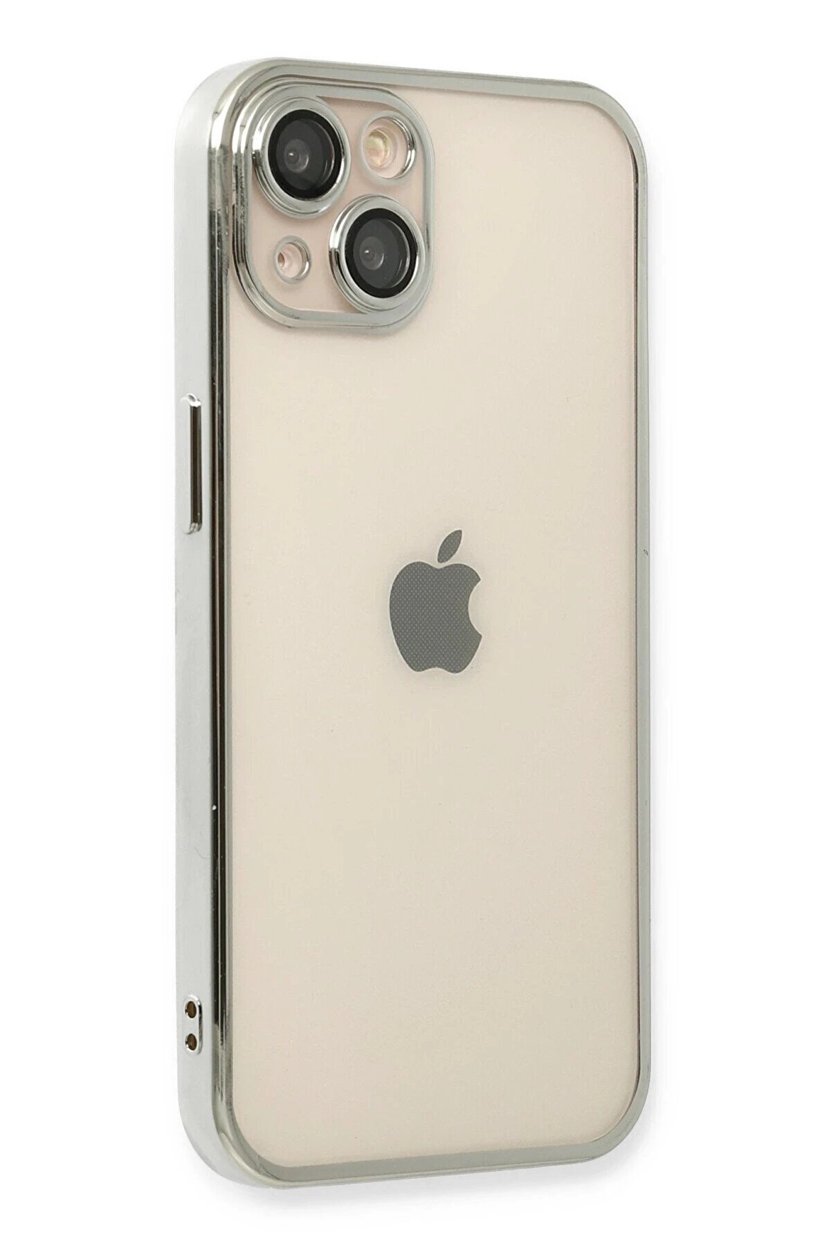 İphone 14 Plus Kılıf Lensli̇ Si̇li̇kon - G&uuml;m&uuml;ş - Dropx9091-2920