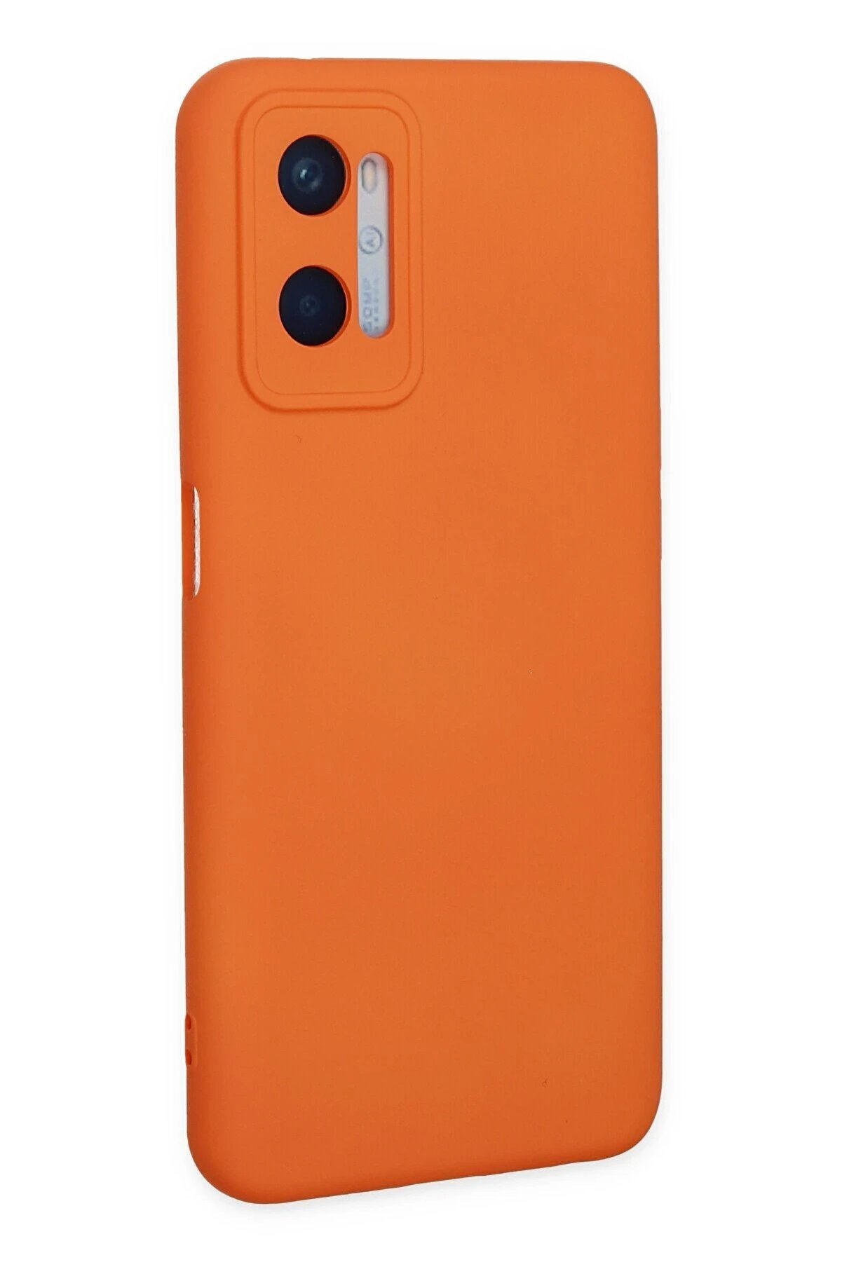 Oppo A96 Kılıf Nano İçi̇ Kadi̇fe Si̇li̇kon - Turuncu - Dropx6125-8603