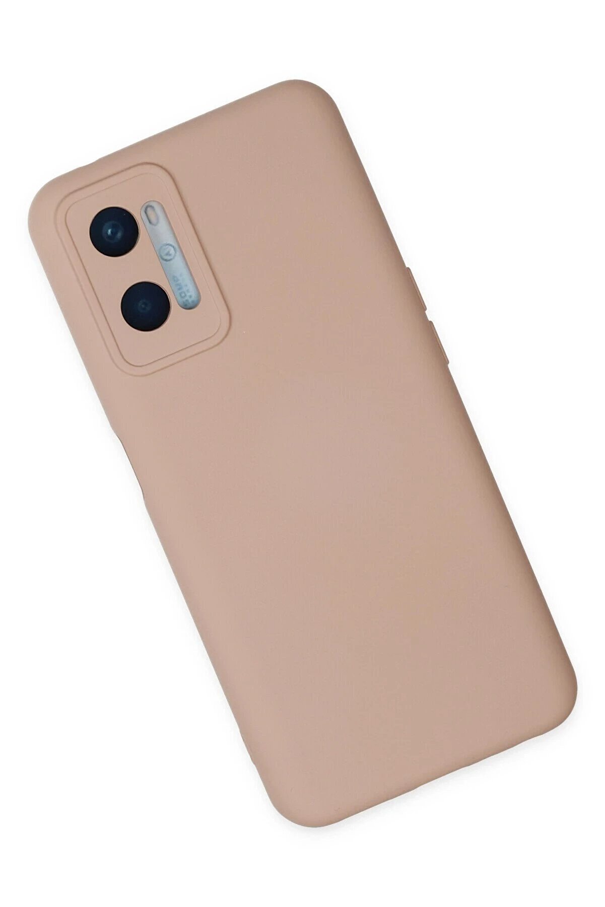 Oppo A96 Kılıf Nano İçi̇ Kadi̇fe Si̇li̇kon - Pudra - Dropx9551-4195