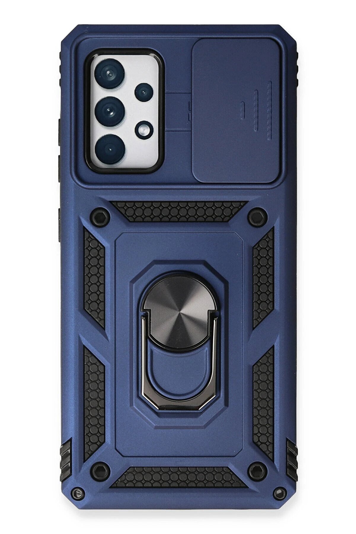 CepteToptan Samsung Galaxy A73 5G Kılıf Pars Lens Yüzüklü Silikon - Lacivert - DROPX4114-4401