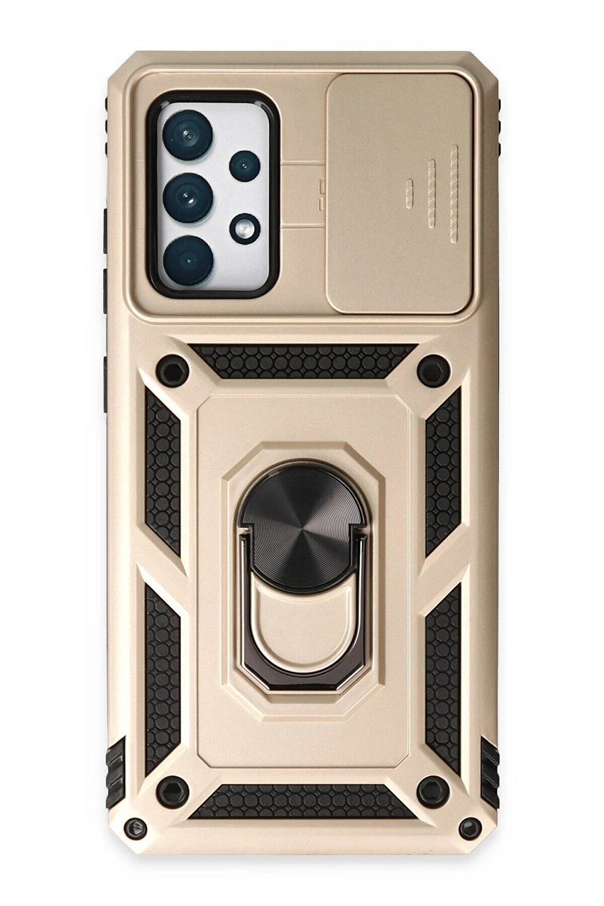 CepteToptan Samsung Galaxy A52 Kılıf Pars Lens Y&uuml;z&uuml;kl&uuml; Silikon - Gold - DROPX6627-9684