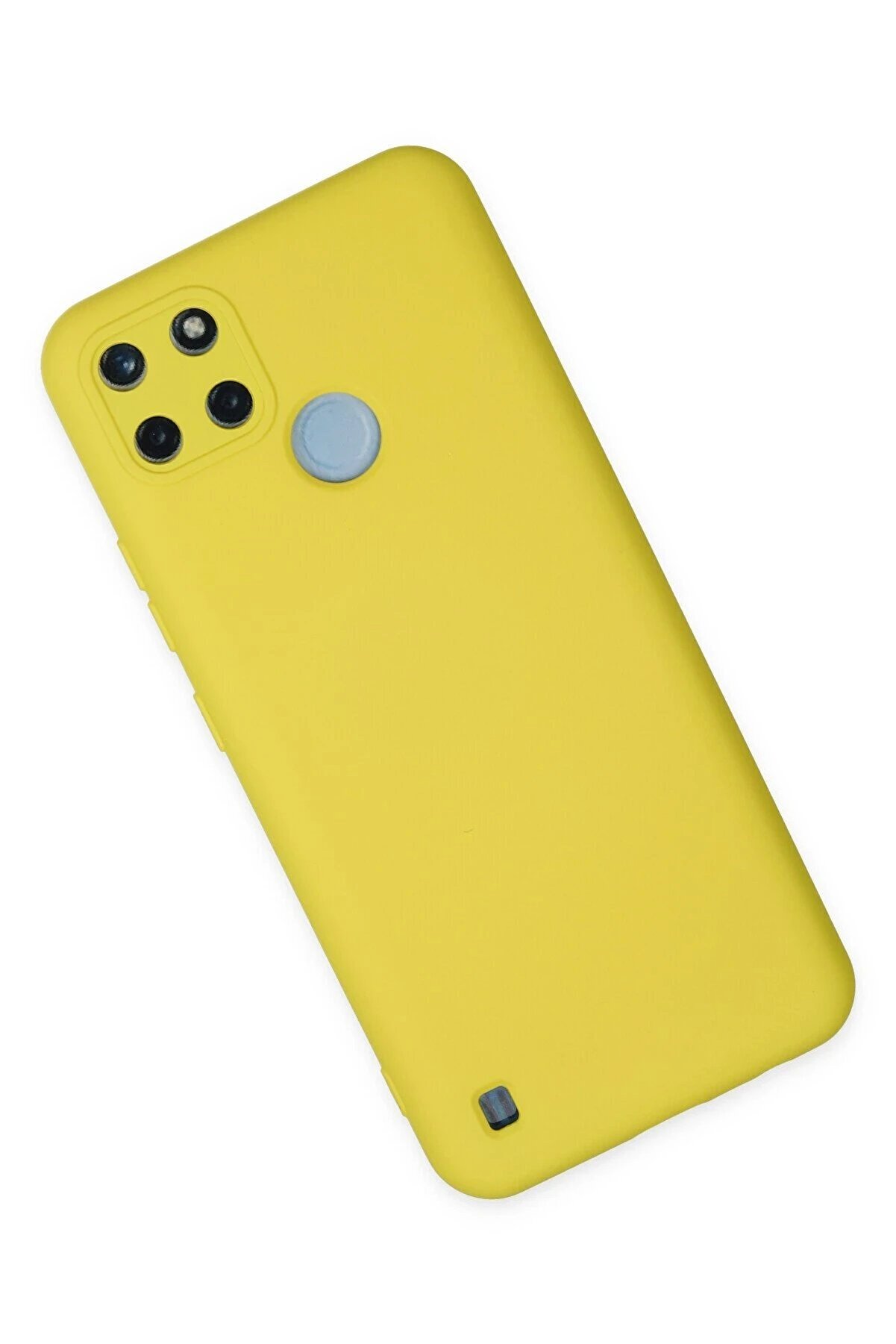 Realme C25Y Kılıf Nano İçi̇ Kadi̇fe Si̇li̇kon - Sarı - Dropx3712-8463