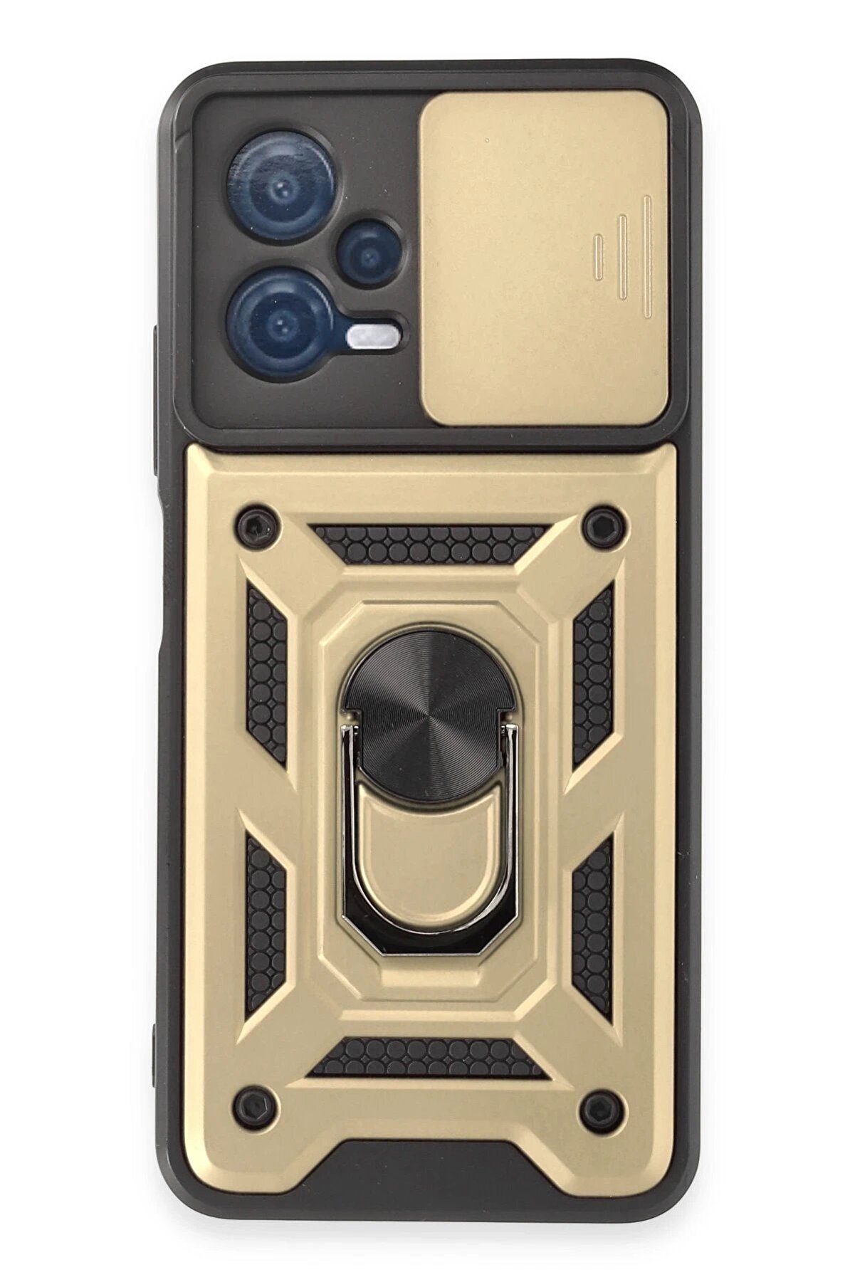 CepteToptan Xiaomi Redmi Note 12 5G Kılıf Pars Lens Y&uuml;z&uuml;kl&uuml; Silikon - Gold - DROPX1996-3331