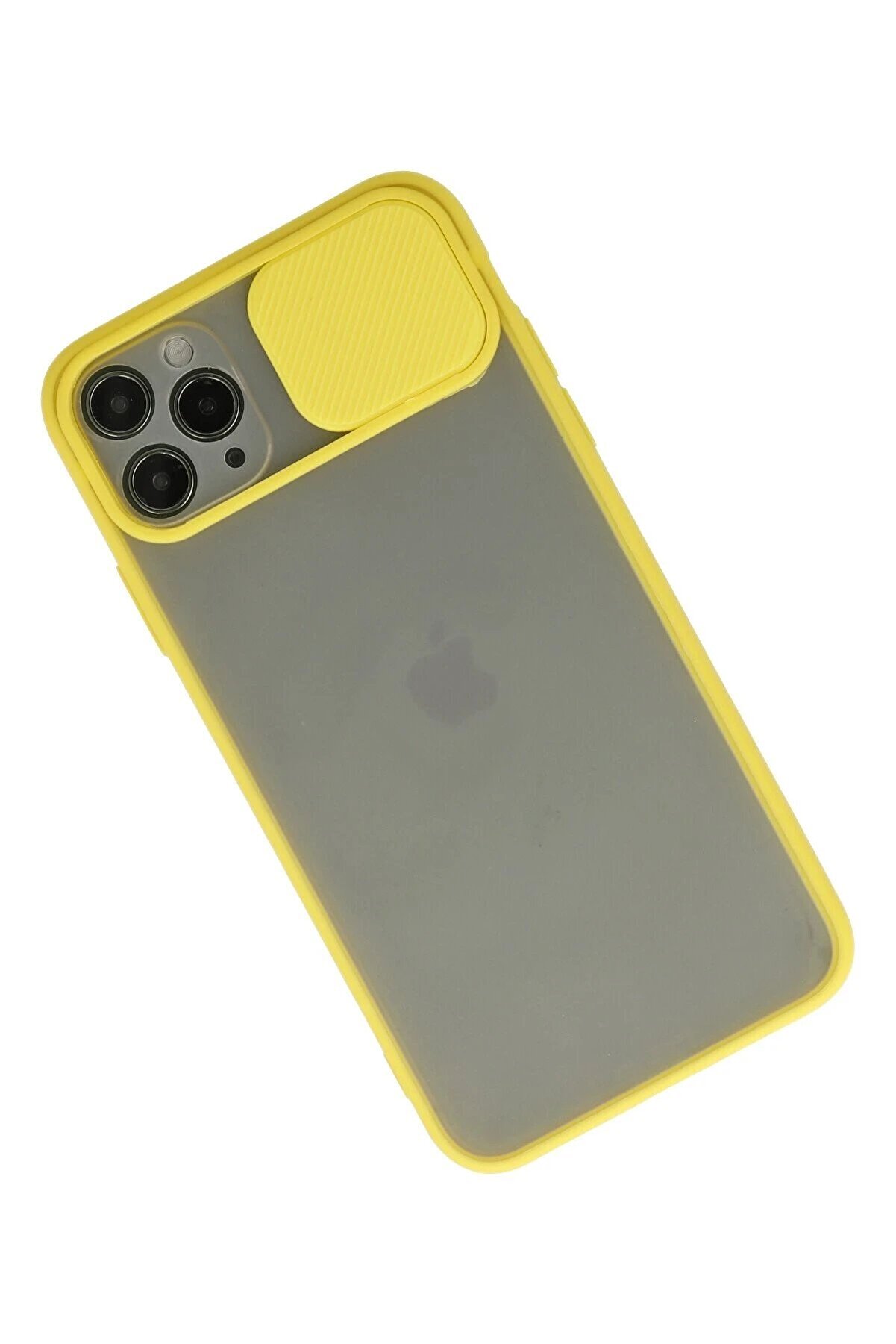 İphone 11 Pro Max Kılıf Palm Buzlu Kamera S&uuml;rg&uuml;l&uuml; Si̇li̇kon - Sarı - Dropx2251-6970