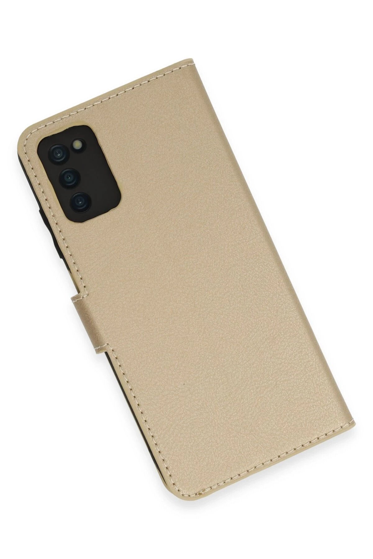 Samsung Galaxy A03S Kılıf Trend S Plus Kapaklı Kılıf - Gold - Dropx2270-1410