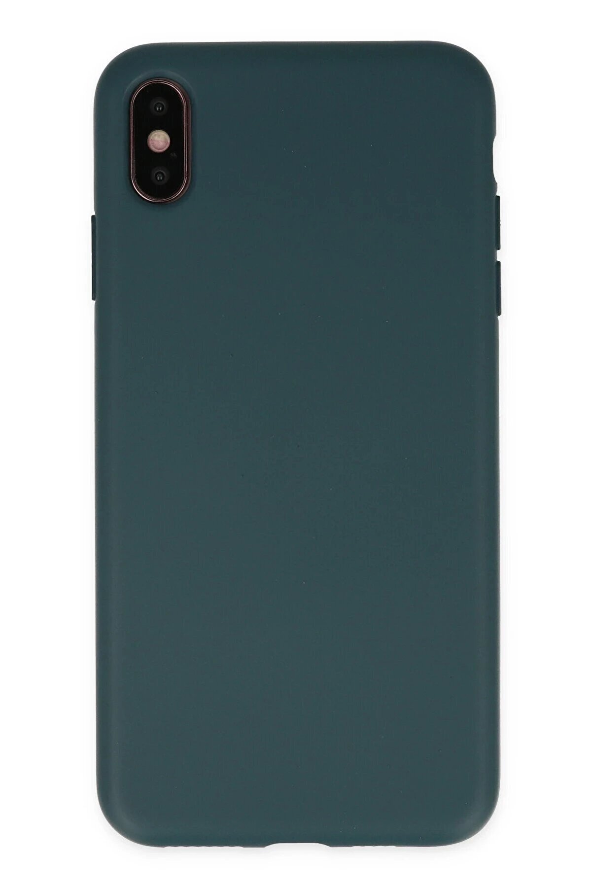 CepteToptan iPhone XS Max Kılıf Nano içi Kadife Silikon - Koyu Yeşil - DROPX4706-5478