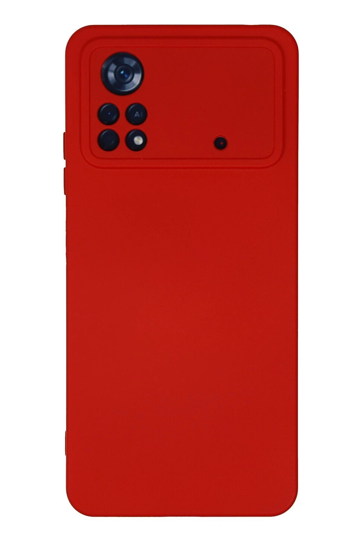 CepteToptan Xiaomi Poco X4 Pro 5G Kılıf Nano içi Kadife Silikon - Kırmızı - DROPX7598-2030