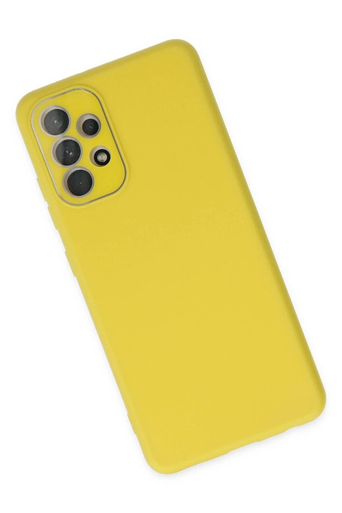 Samsung Galaxy A33 5G Kılıf Lansman Glass Kapak - Sarı - Dropx6443-7398