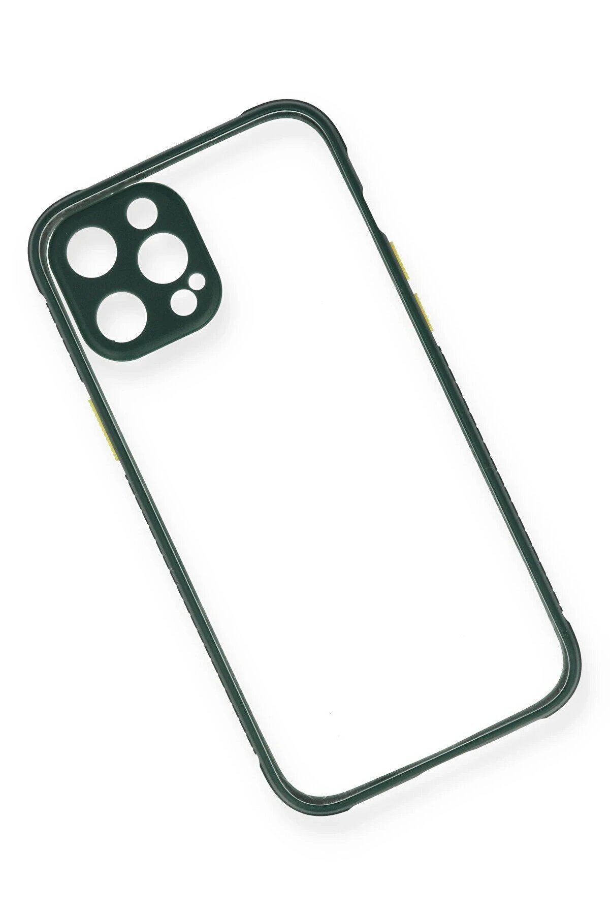 İphone 12 Pro Kılıf Mi̇ami̇ Şeffaf Si̇li̇kon - Koyu Yeşi̇l - Dropx7251-6244