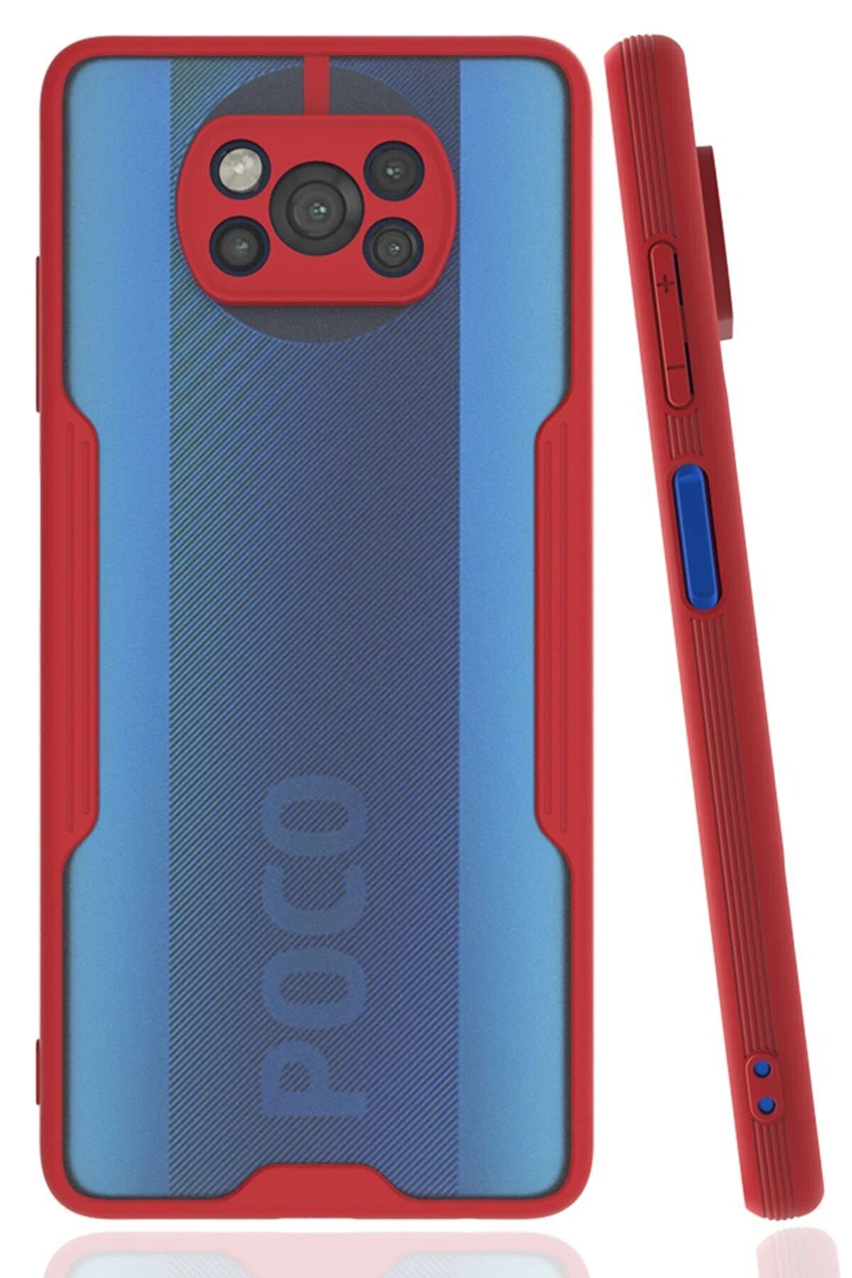 CepteToptan Xiaomi Pocophone X3 Kılıf Platin Silikon - Kırmızı - DROPX7218-2858