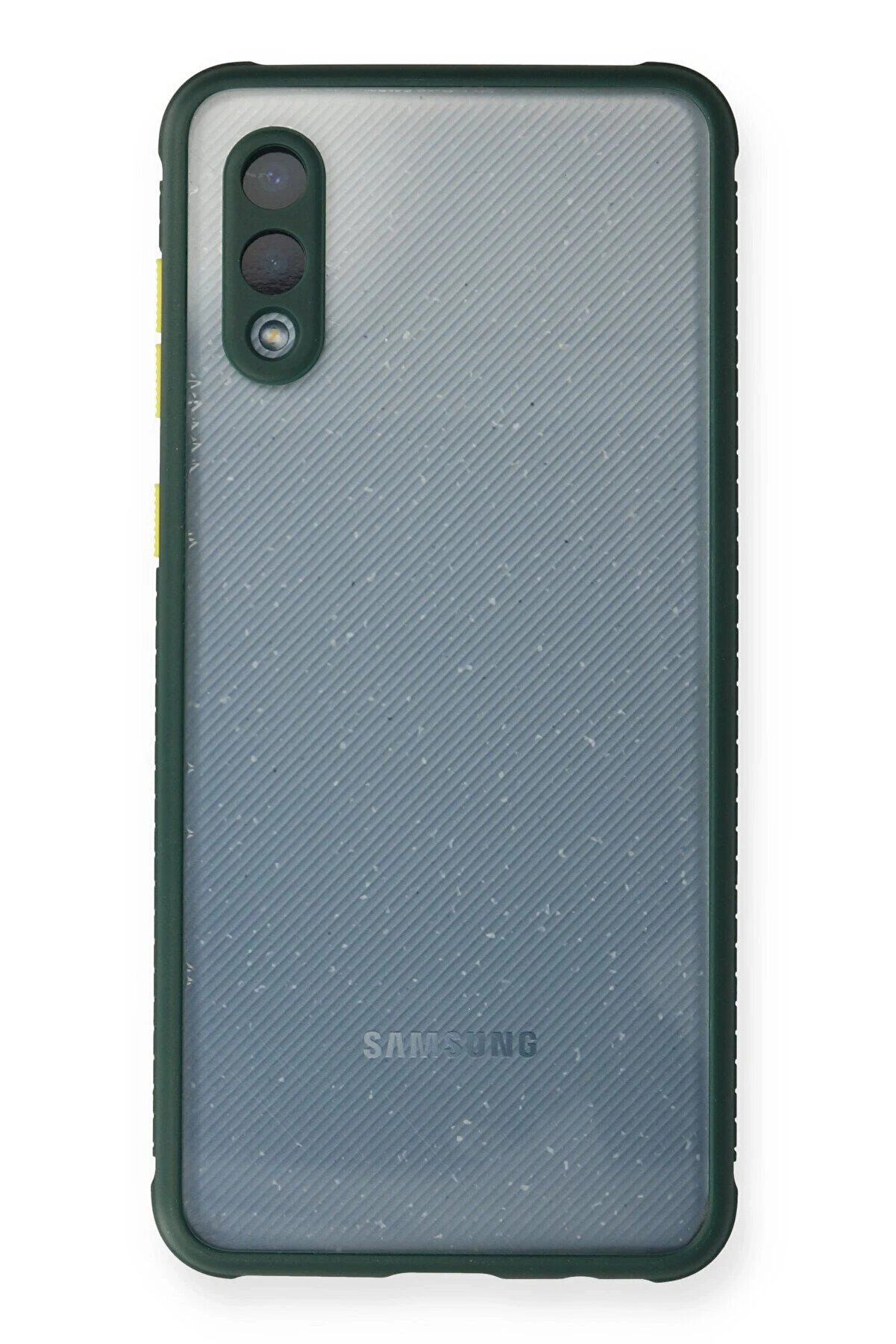 CepteToptan Samsung Galaxy A02 Kılıf Miami Şeffaf Silikon - Koyu Yeşil - DROPX1459-1509