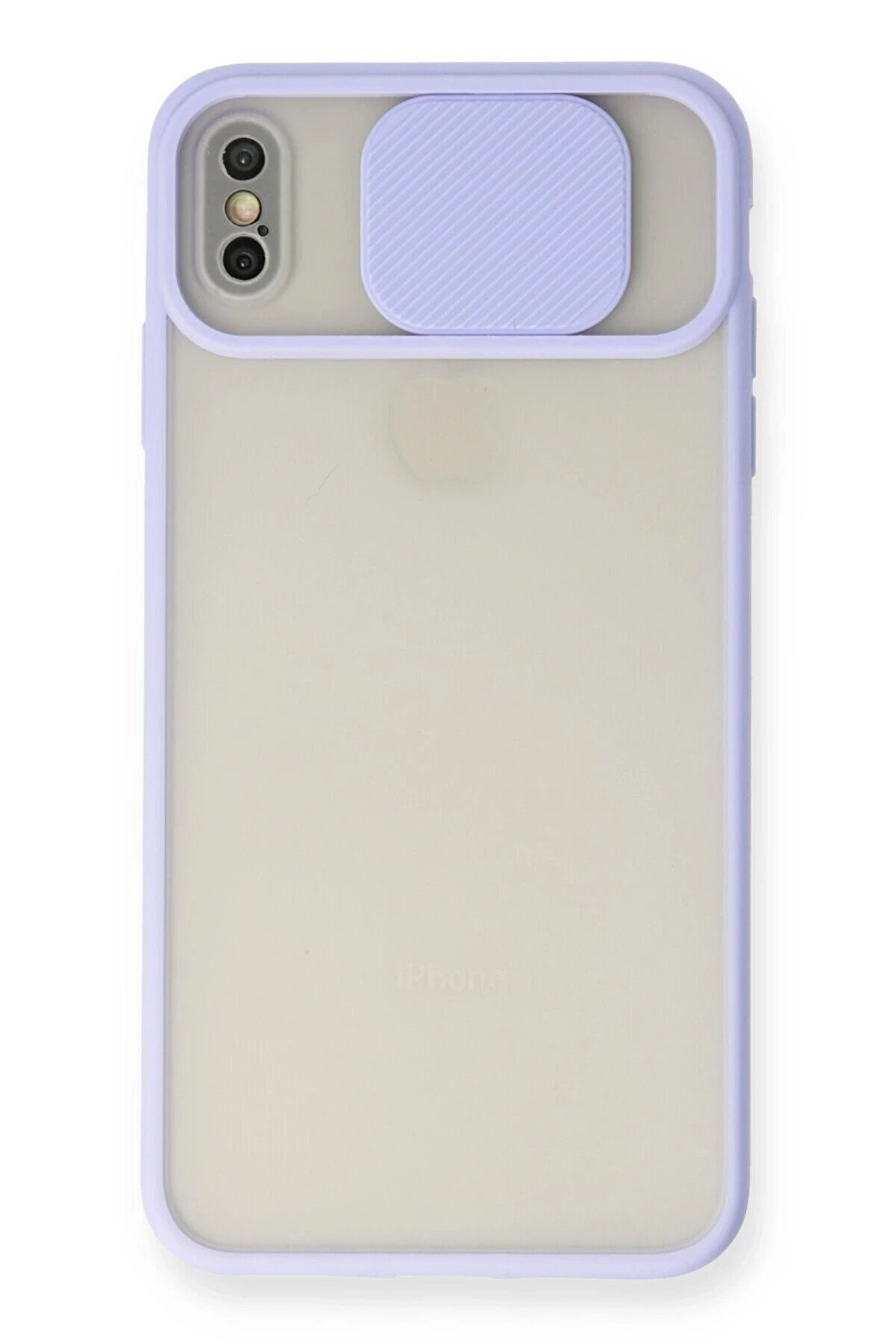 CepteToptan iPhone X Kılıf Palm Buzlu Kamera S&uuml;rg&uuml;l&uuml; Silikon - Lila - DROPX3384-4541