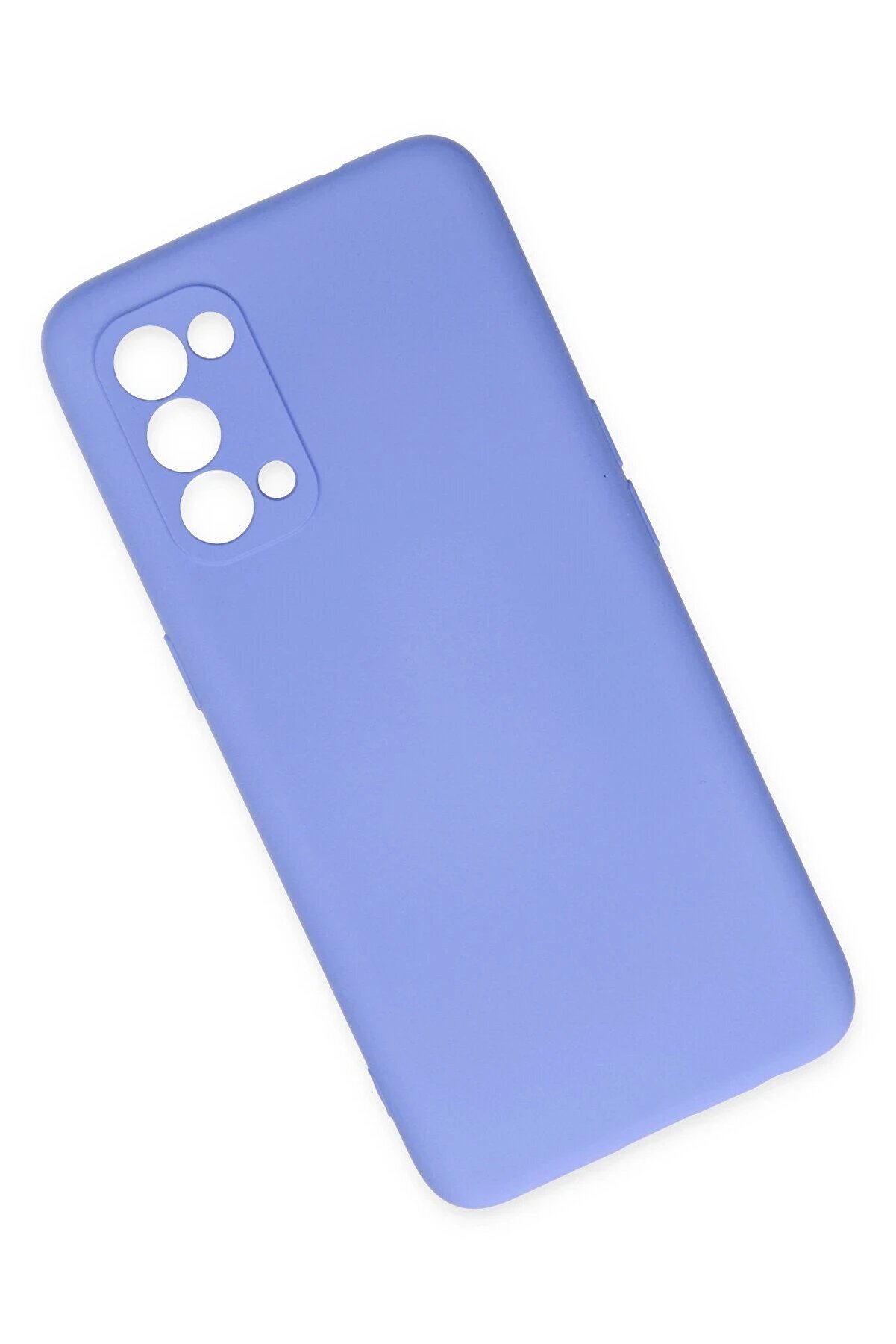 Oppo Reno 5 Kılıf Nano İ&ccedil;i̇ Kadi̇fe Si̇li̇kon - Li̇la - Dropx7730-4571
