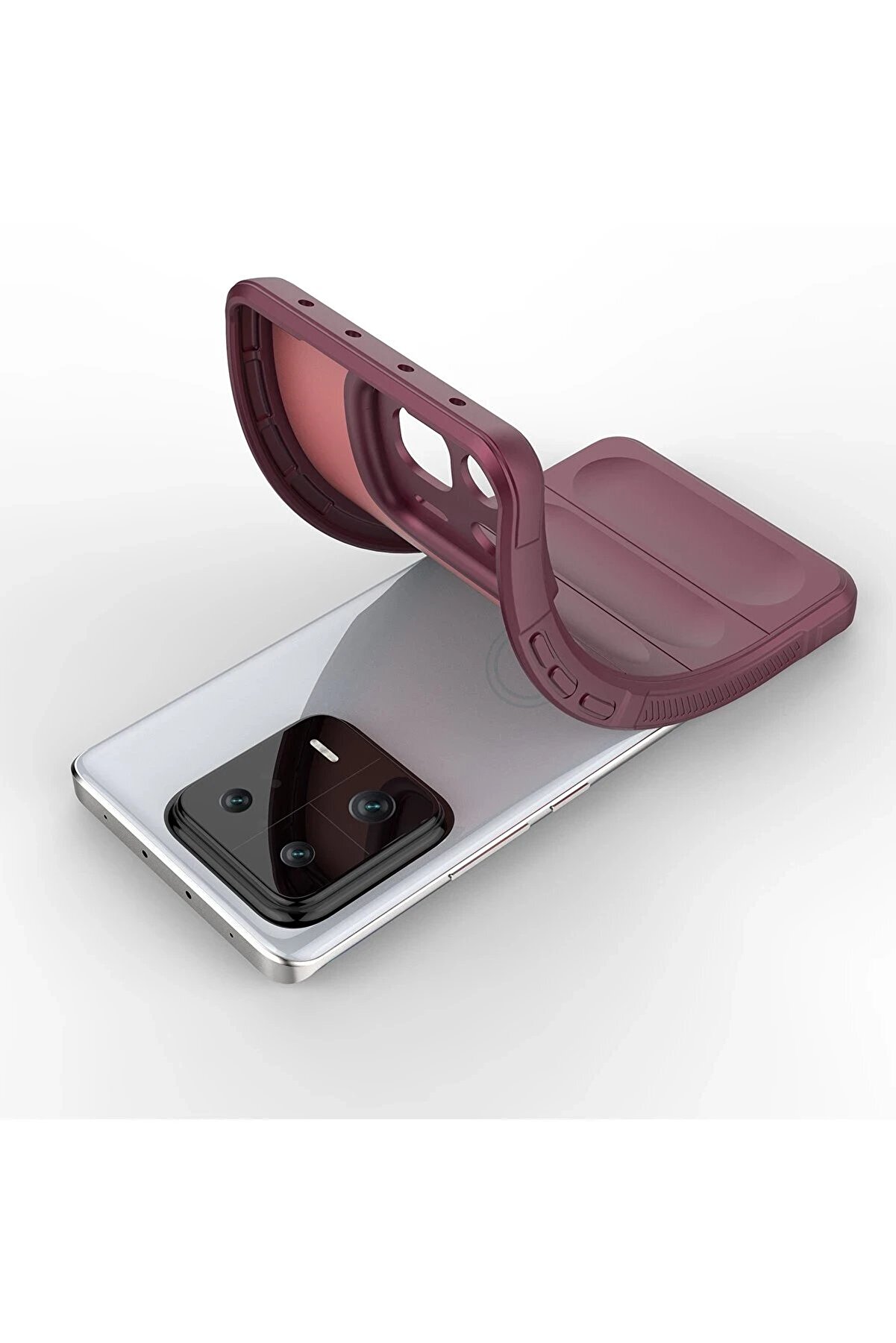 Xi̇aomi̇ Mi̇ 13 Pro Kılıf Opti̇mum Si̇li̇kon - Bordo - Dropx5771-7577
