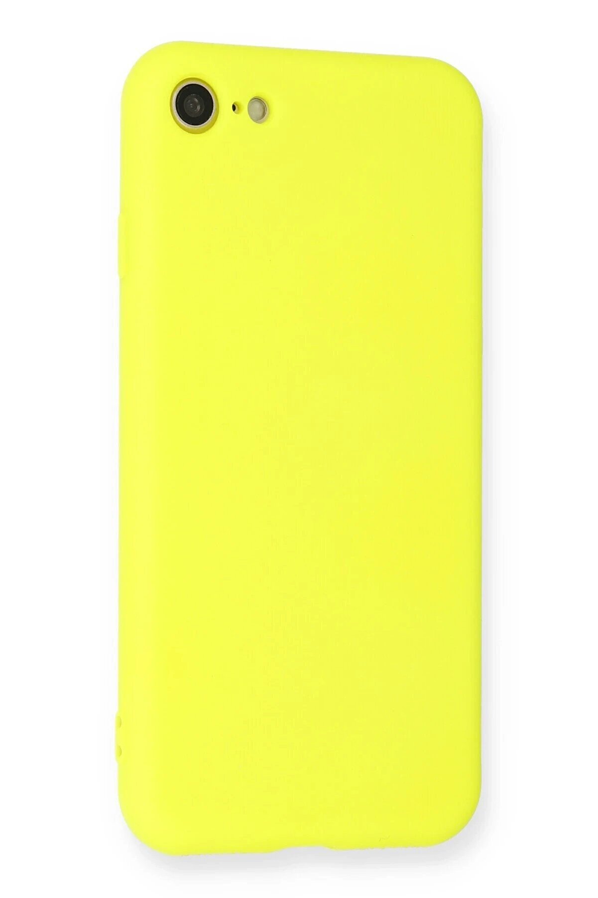 İphone 7 Kılıf Nano İ&ccedil;i̇ Kadi̇fe Si̇li̇kon - Sarı - Dropx7064-3201