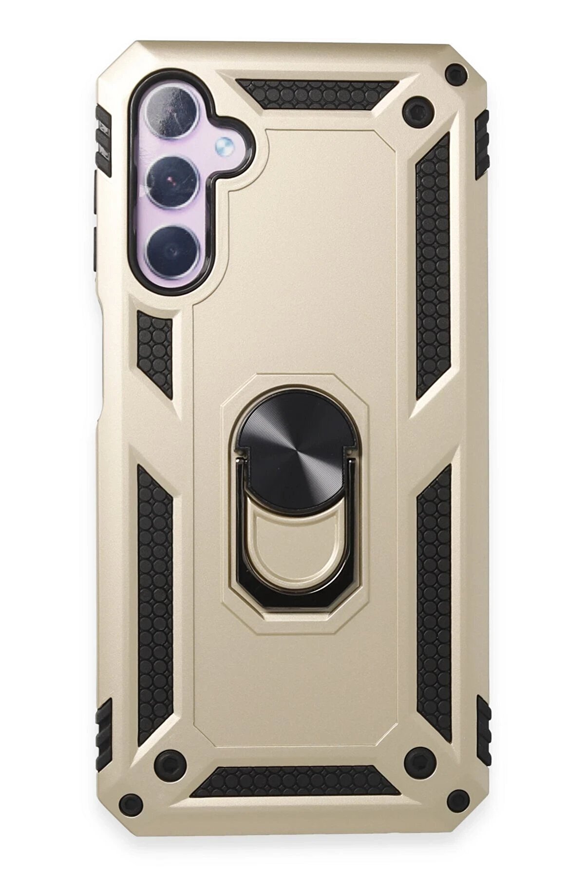 CepteToptan Samsung Galaxy A24 4G Kılıf Sofya Yüzüklü Silikon Kapak - Gold - DROPX4377-5322