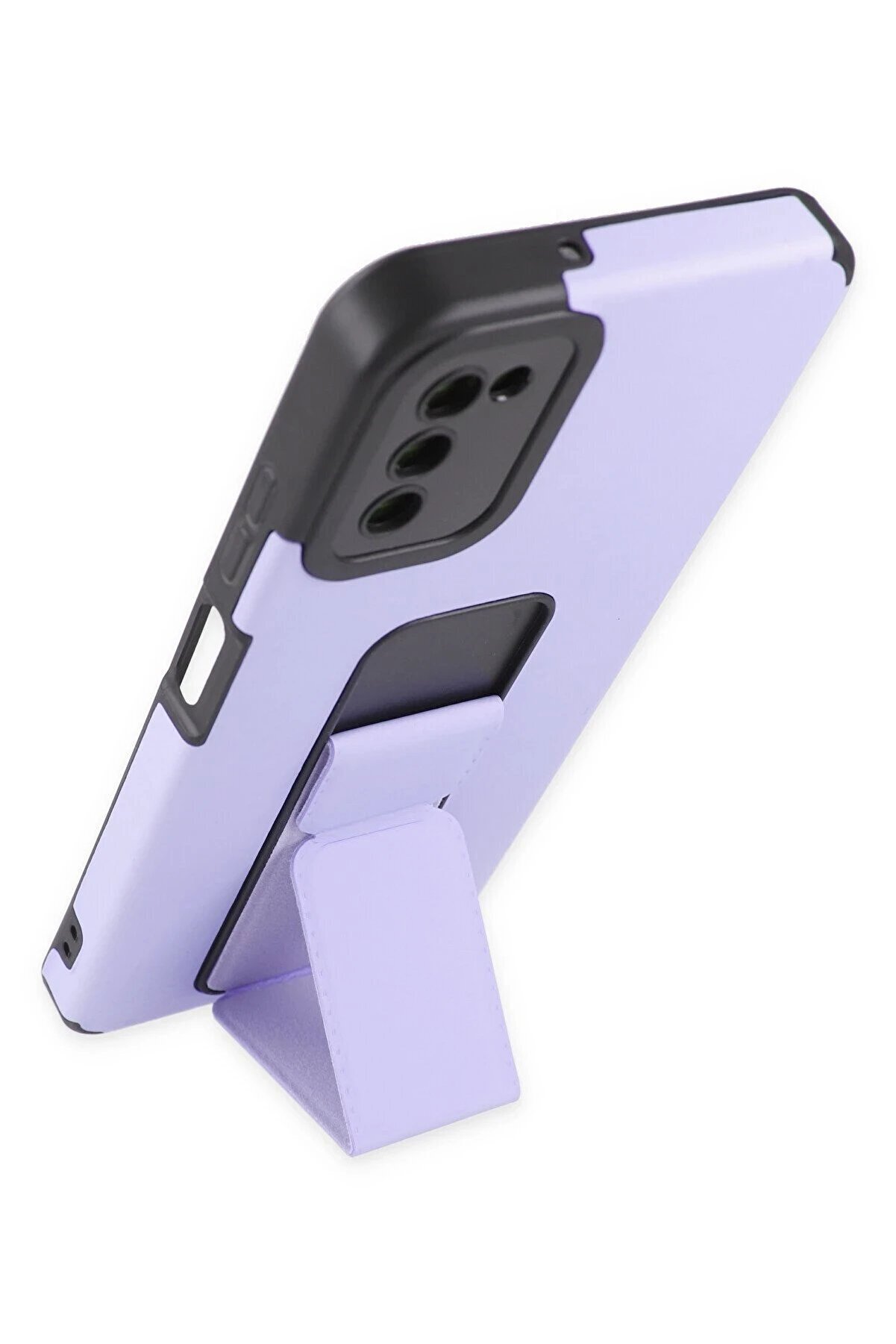 Samsung Galaxy A03S Kılıf Mega Standlı Si̇li̇kon - Li̇la - Dropx9630-1491