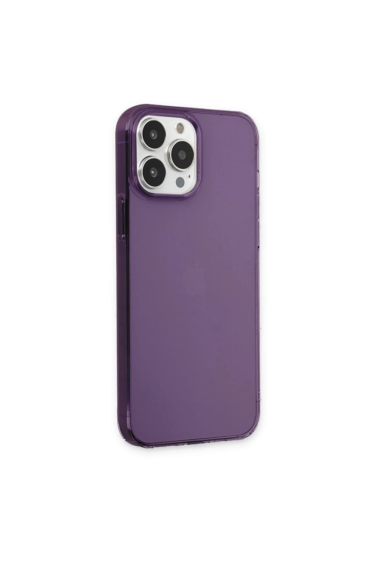 İphone 13 Pro Max Kılıf Pc Sert Şeffaf Kapak - Mor - Dropx5549-5791